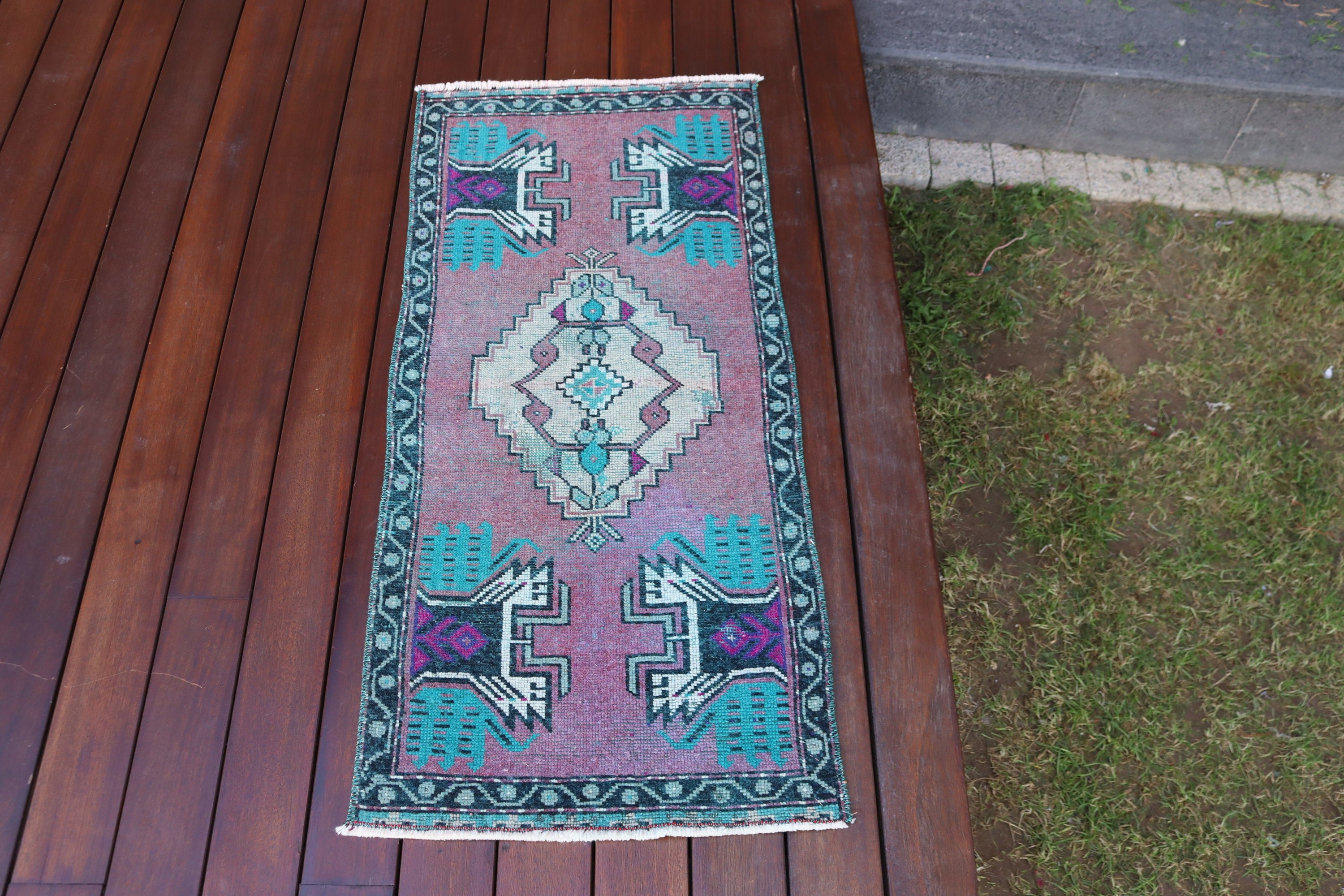 Home Decor Rug, Turkish Rugs, Vintage Rugs, Statement Rugs, Small Vintage Rugs, Nursery Rug, Purple Modern Rugs, 1.5x3.4 ft Small Rugs