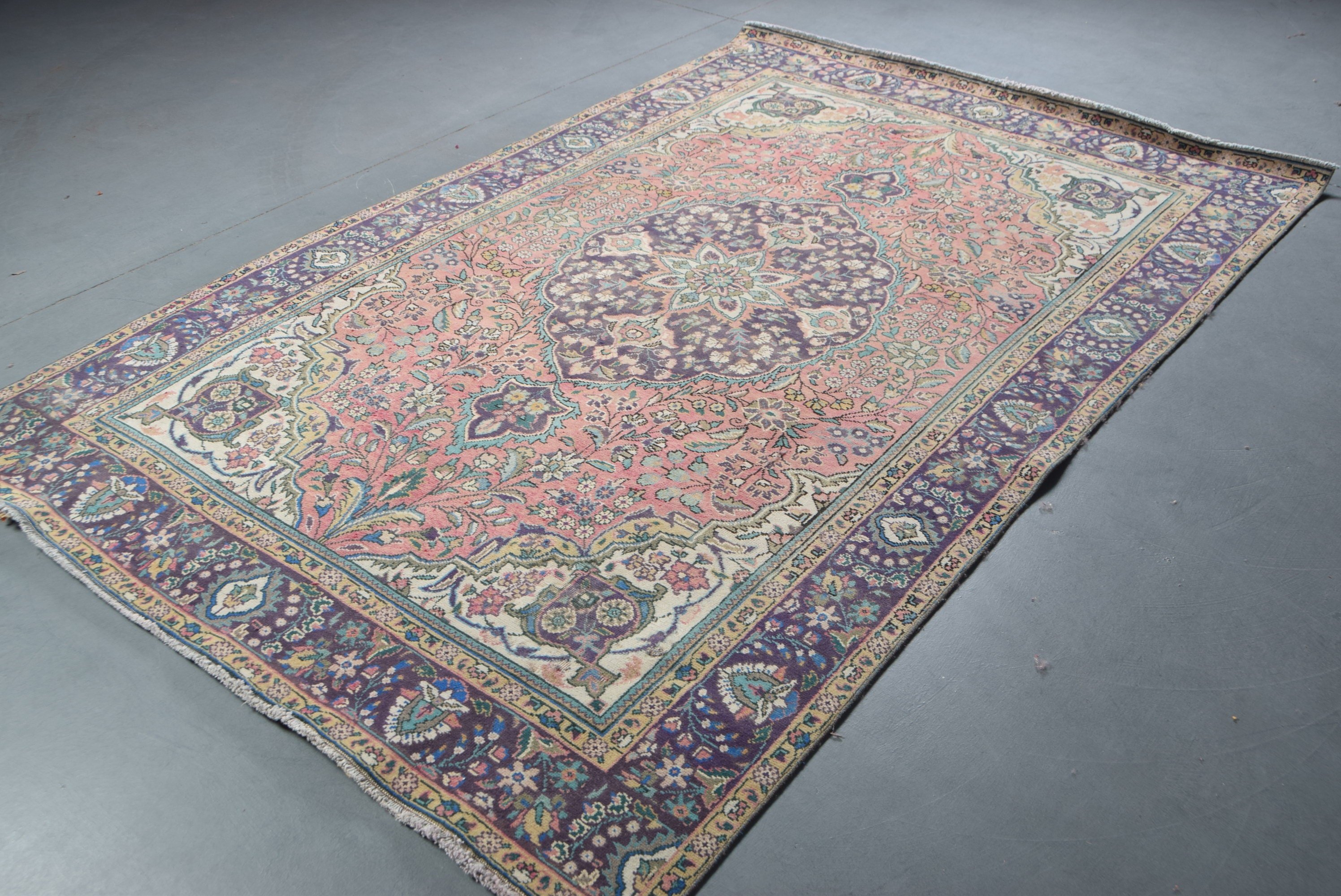 Yatak Odası Halısı, 6.2x9.6 ft Büyük Halılar, Türk Halısı, Pembe Fas Halısı, Fas Halıları, Ev Dekor Halıları, Vintage Halı, Yemek Odası Halıları, Soluk Halı