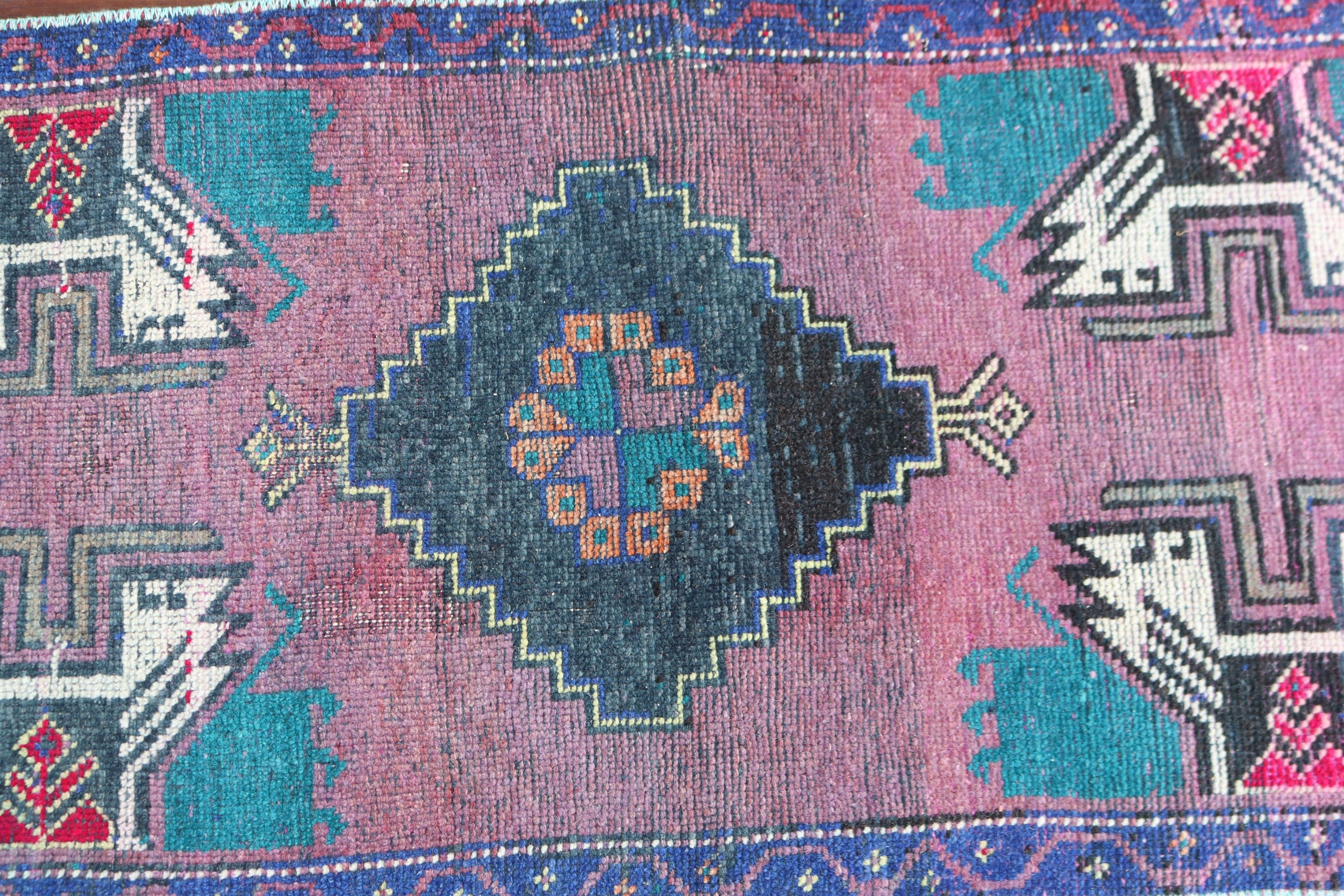 Bathroom Rugs, Floor Rug, Aztec Rugs, Neutral Rugs, Vintage Rugs, Door Mat Rug, Purple Flatweave Rug, Turkish Rug, 1.7x3.7 ft Small Rugs