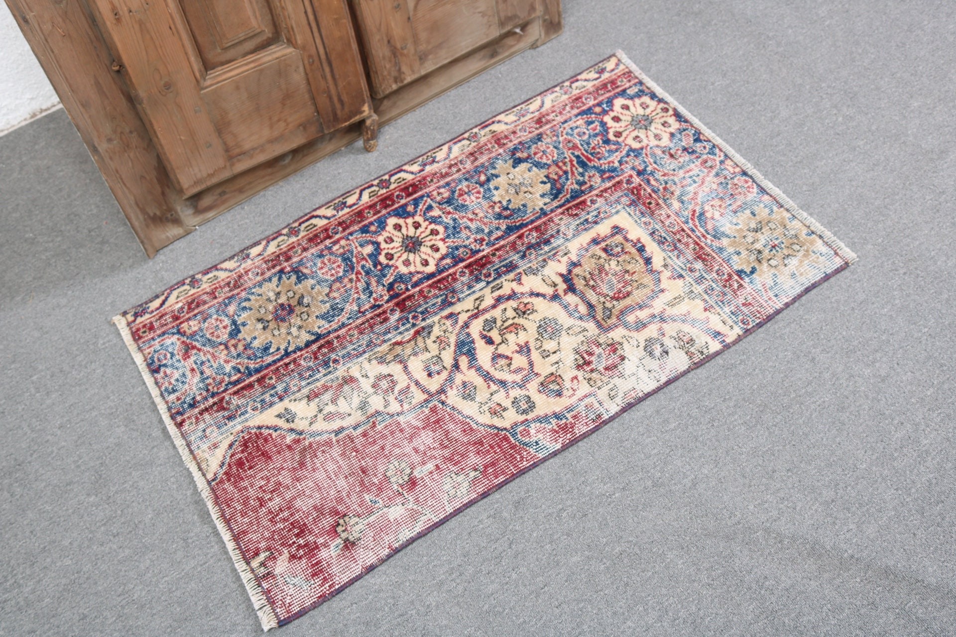 Neutral Rug, Red Floor Rug, Boho Rugs, Turkish Rug, Wall Hanging Rugs, 2x3.2 ft Small Rugs, Vintage Rugs, Moroccan Rugs, Small Vintage Rugs