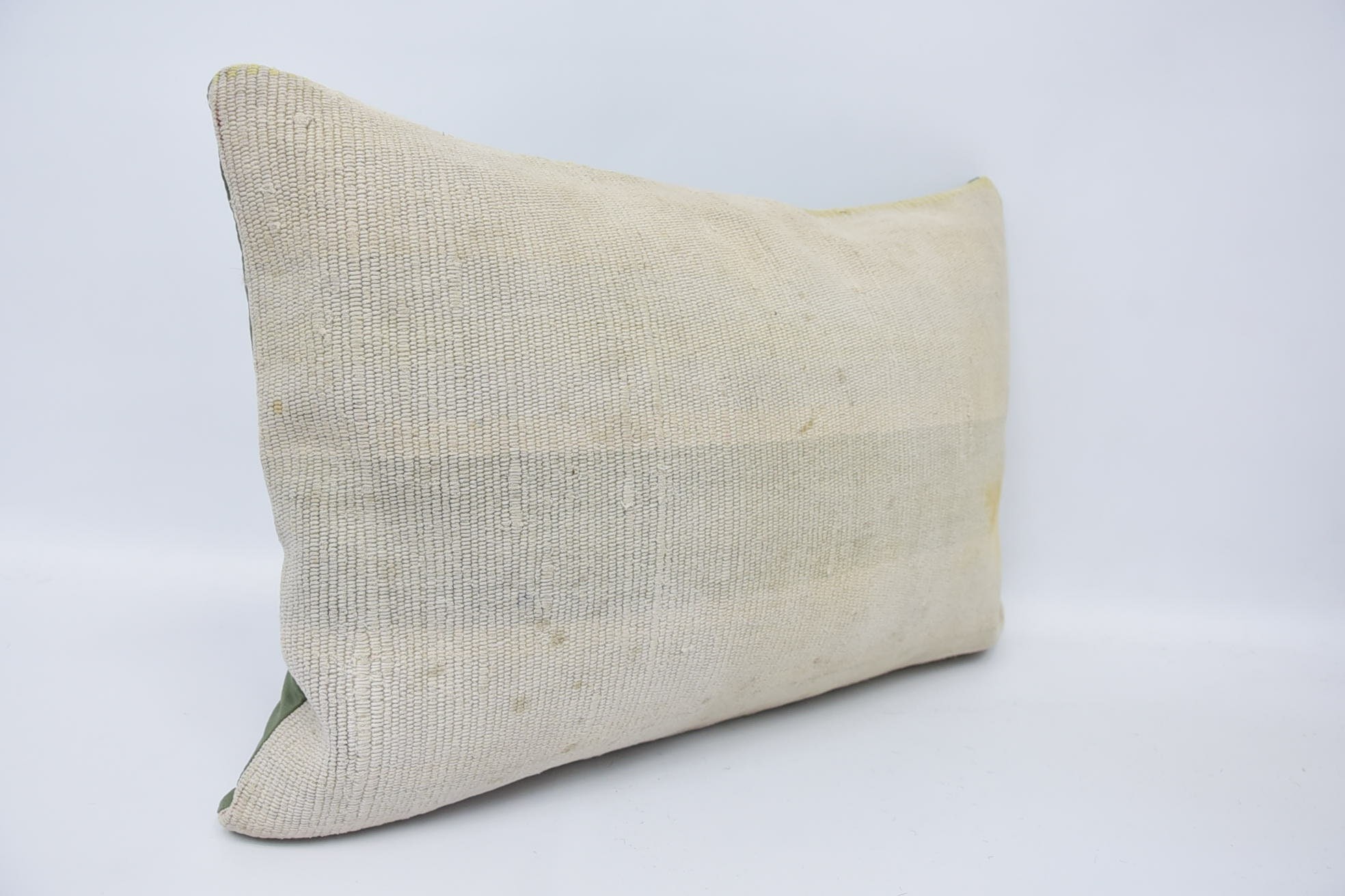 Retro Cushion, Boho Pillow, Rustic Cushion Cover, Pillow for Sofa, 16"x24" White Cushion Case, Home Decor Pillow