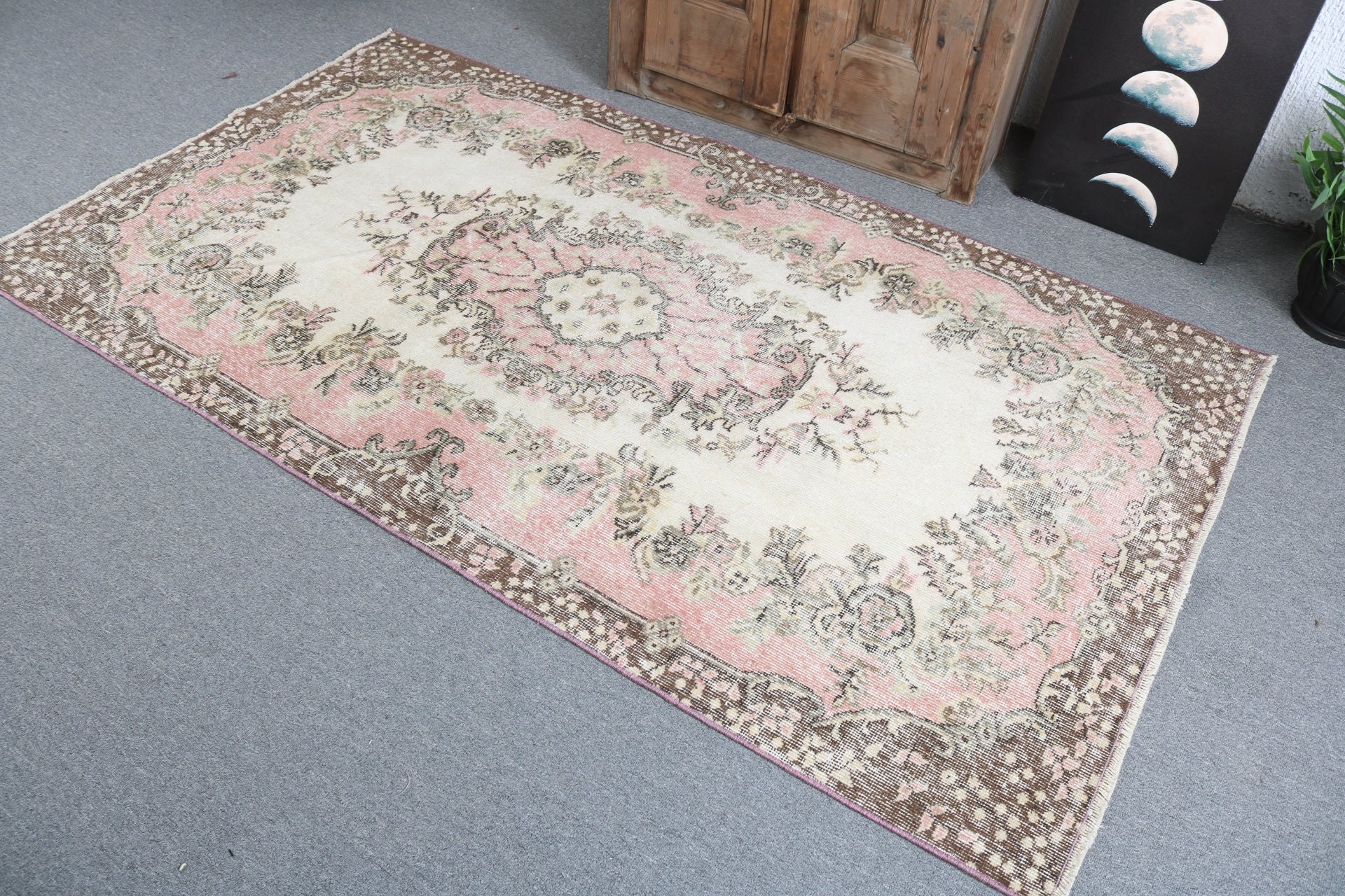 Wool Rugs, Decorative Rugs, Vintage Rugs, Turkish Rug, Moroccan Rug, Boho Area Rugs, Beige Floor Rugs, 3.8x6.9 ft Area Rug, Rugs for Floor