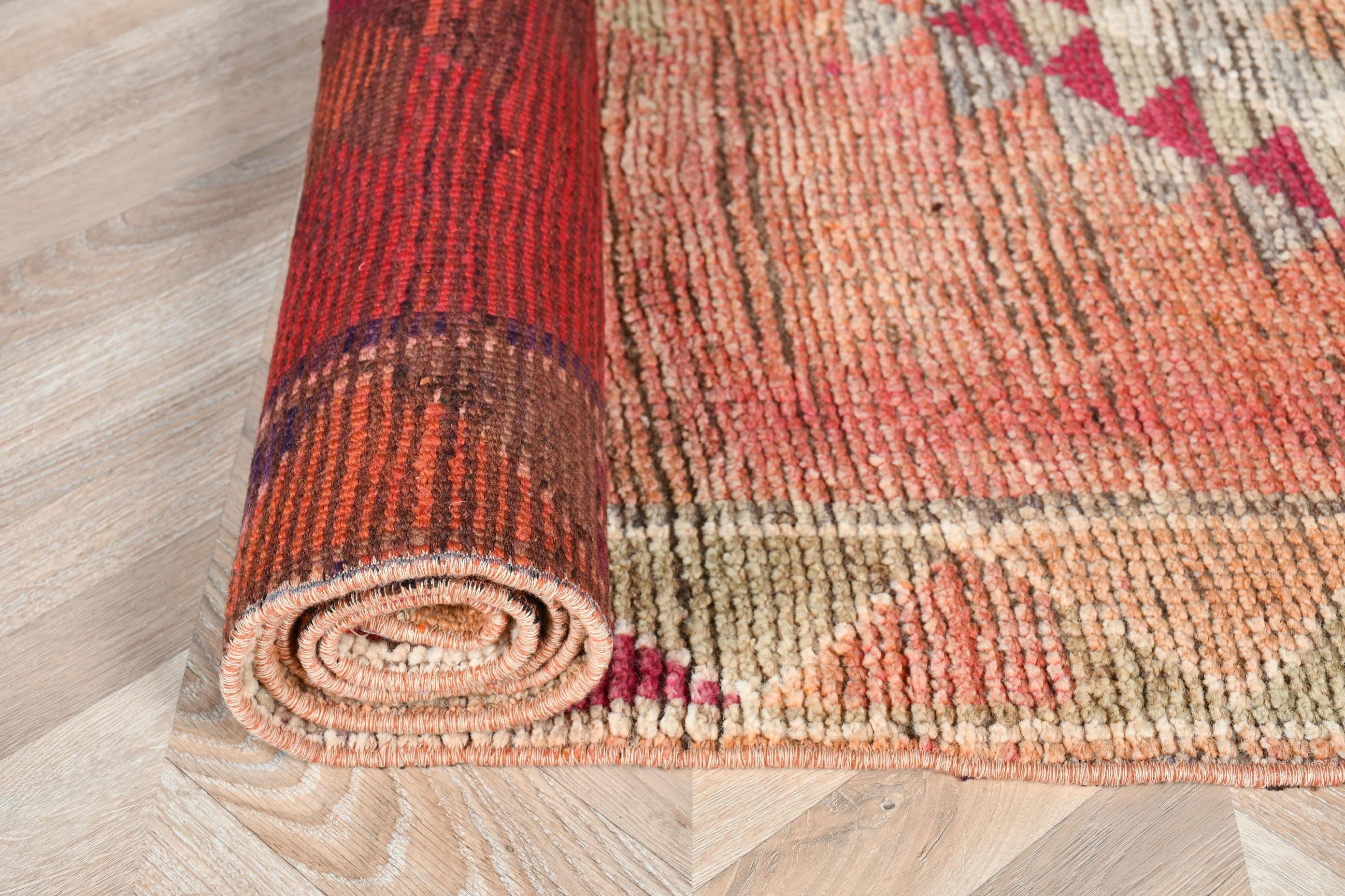 Corridor Rug, Rugs for Hallway, Turkish Rugs, Hallway Rug, Vintage Rug, Bedroom Rug, Red  3.3x9.4 ft Runner Rug, Moroccan Rug