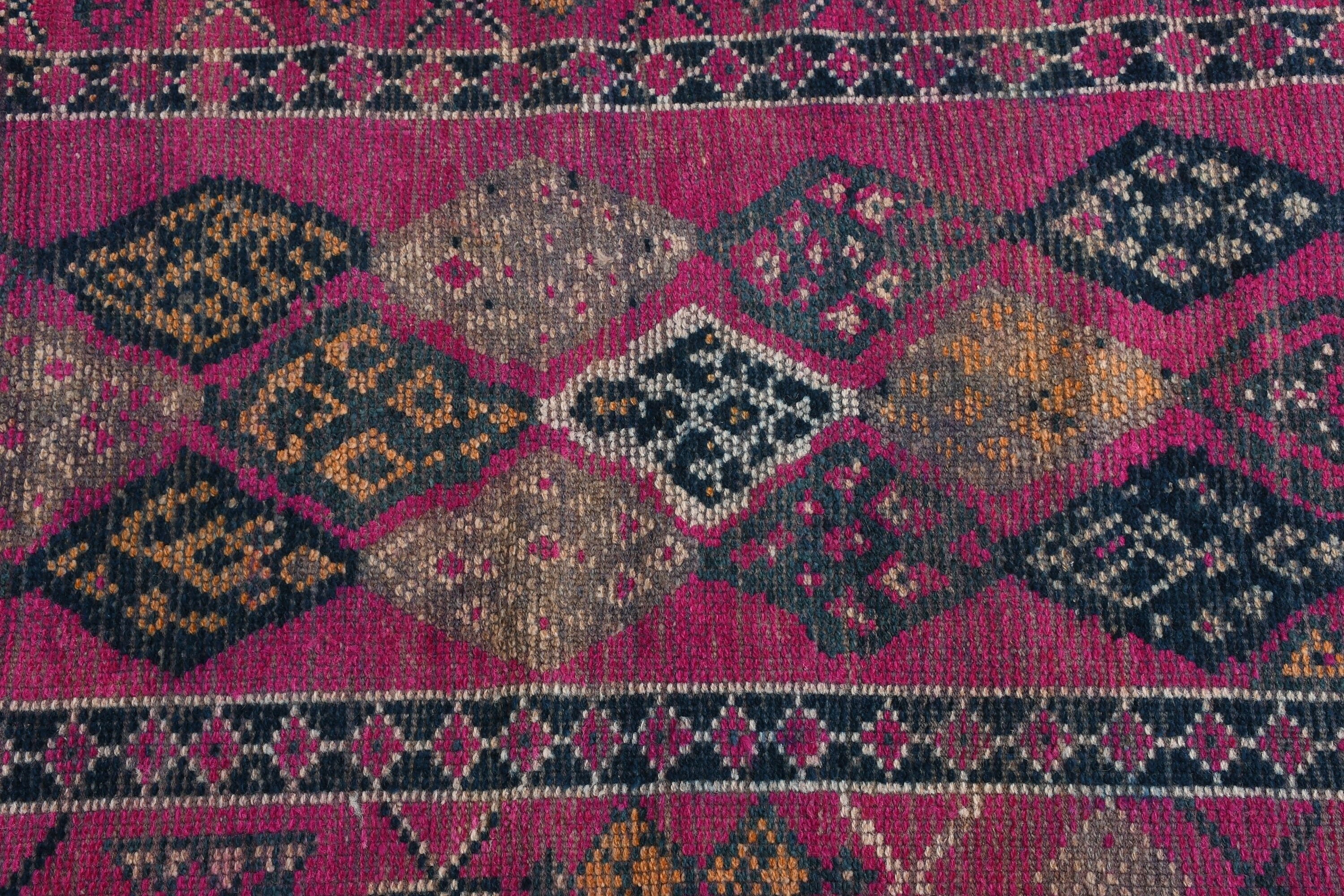 Pink Oushak Rug, Turkish Rug, Rugs for Kitchen, Home Decor Rug, Stair Rugs, Kitchen Rug, Vintage Rugs, 2.6x11 ft Runner Rugs