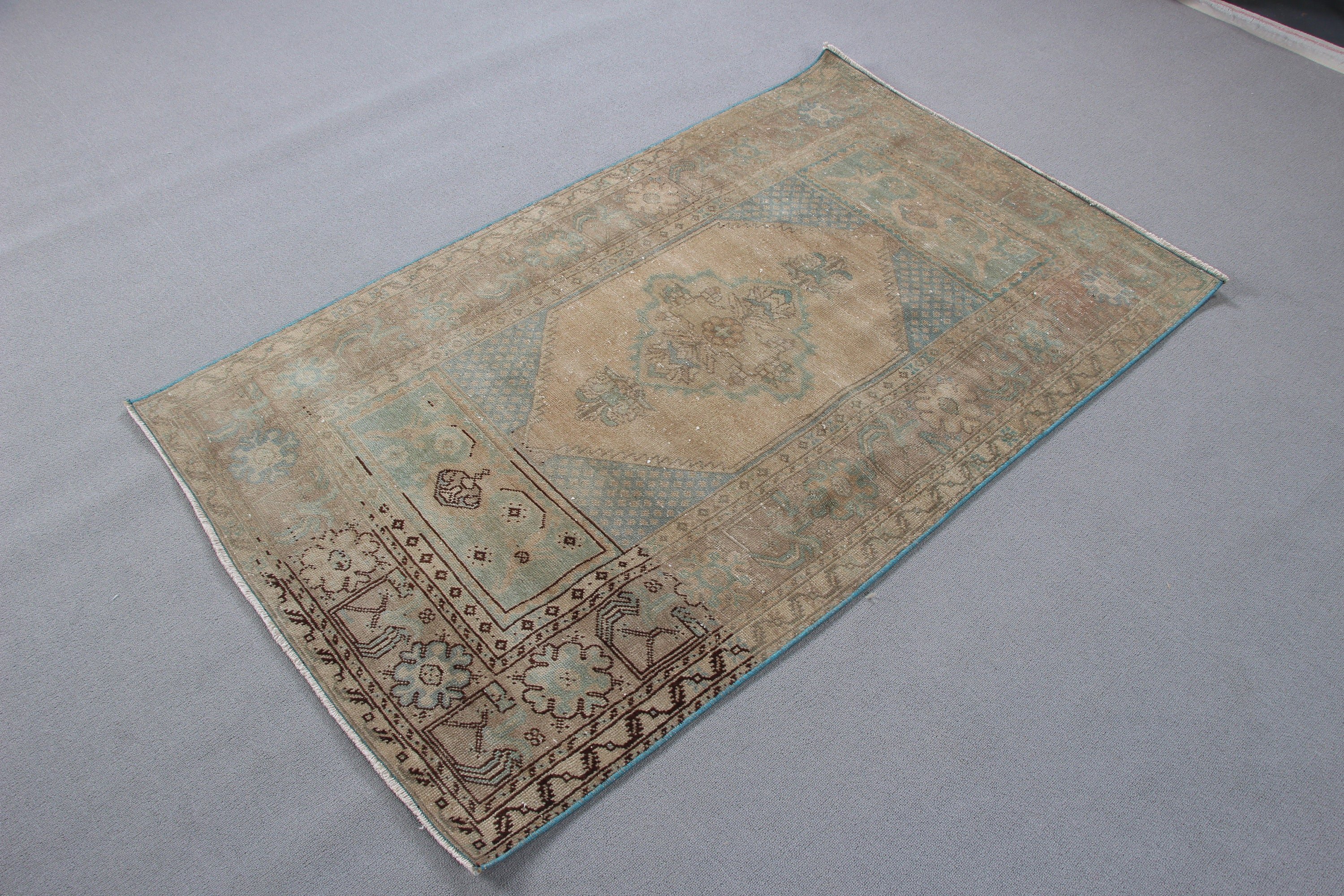 Vintage Accent Rugs, Turkish Rugs, Vintage Rug, Floor Rugs, Beige  3.3x5.4 ft Accent Rugs, Boho Accent Rugs, Wool Rug