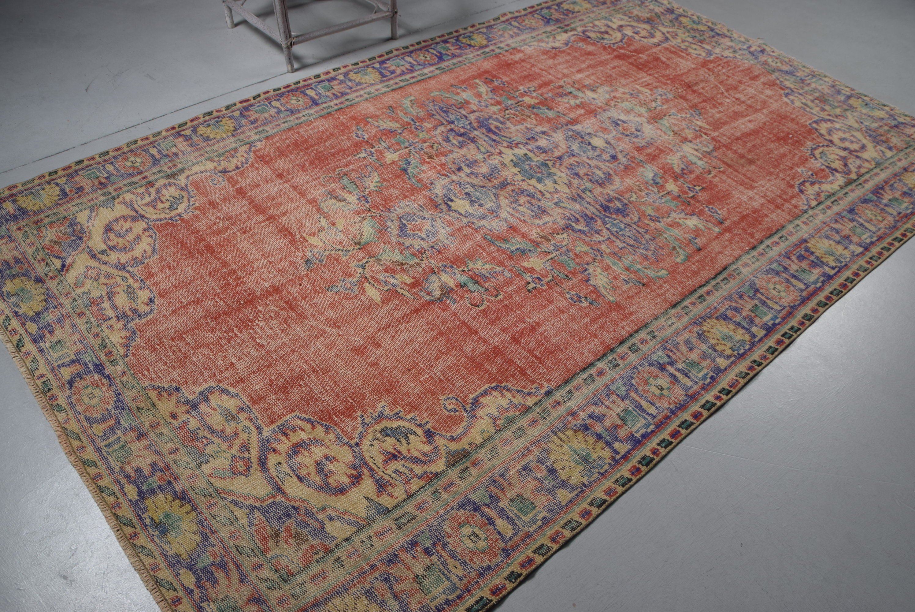 Vintage Rug, Moroccan Rug, Turkish Rug, 5.9x9.7 ft Large Rugs, Oushak Rug, Bedroom Rug, Natural Rug, Orange Oushak Rug, Living Room Rug