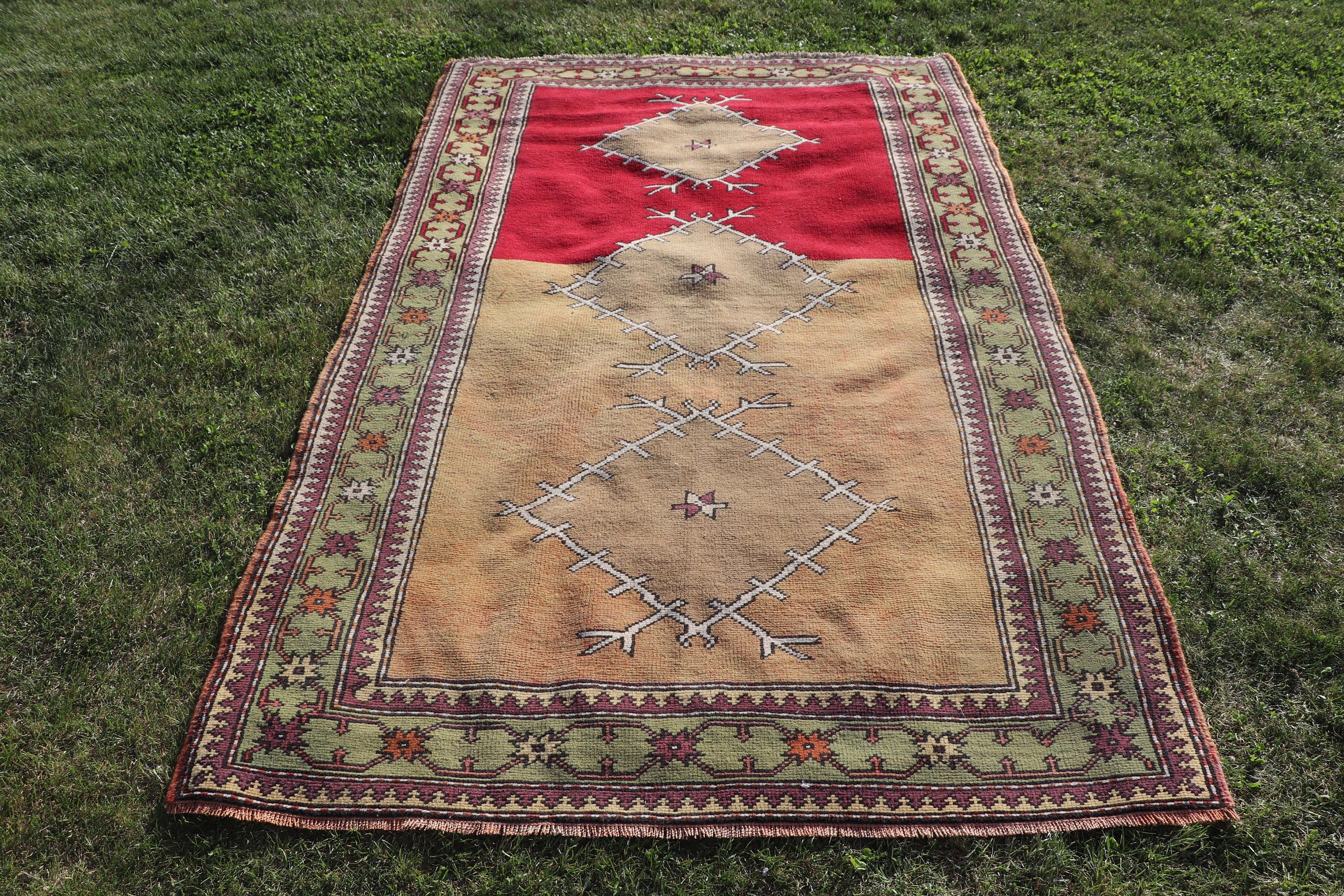 Fas Halıları, 4.4x6.9 ft Alan Halıları, İç Mekan Halıları, Yemek Odası Halıları, Vintage Halılar, Türk Halıları, Kahverengi Yer Halıları