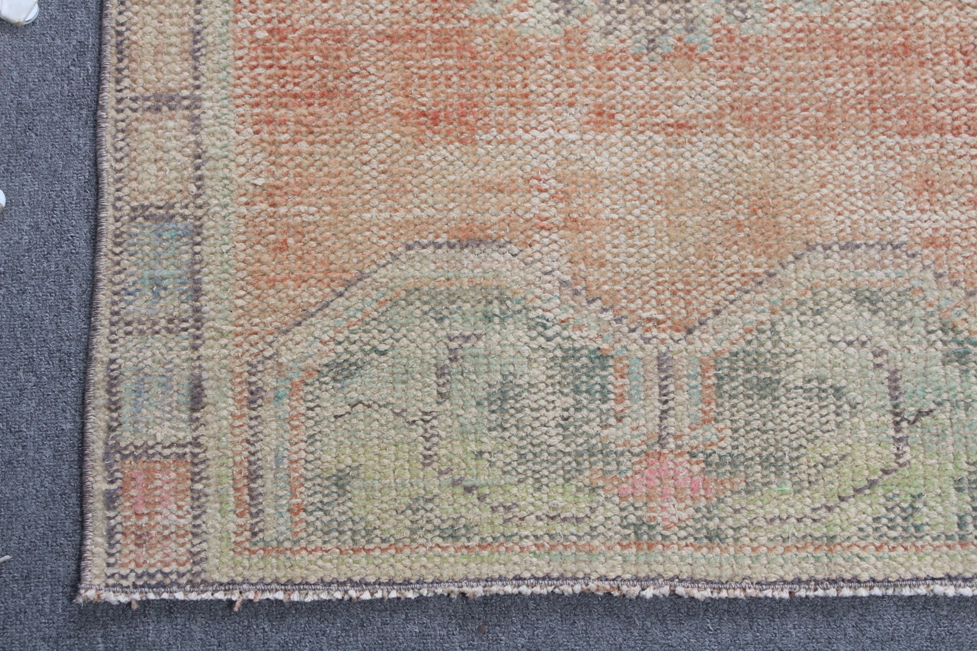 Anatolian Rugs, Turkish Rug, Vintage Rug, Orange Moroccan Rug, 2.3x4.4 ft Small Rug, Bath Rugs, Pale Rug, Home Decor Rug, Wall Hanging Rugs