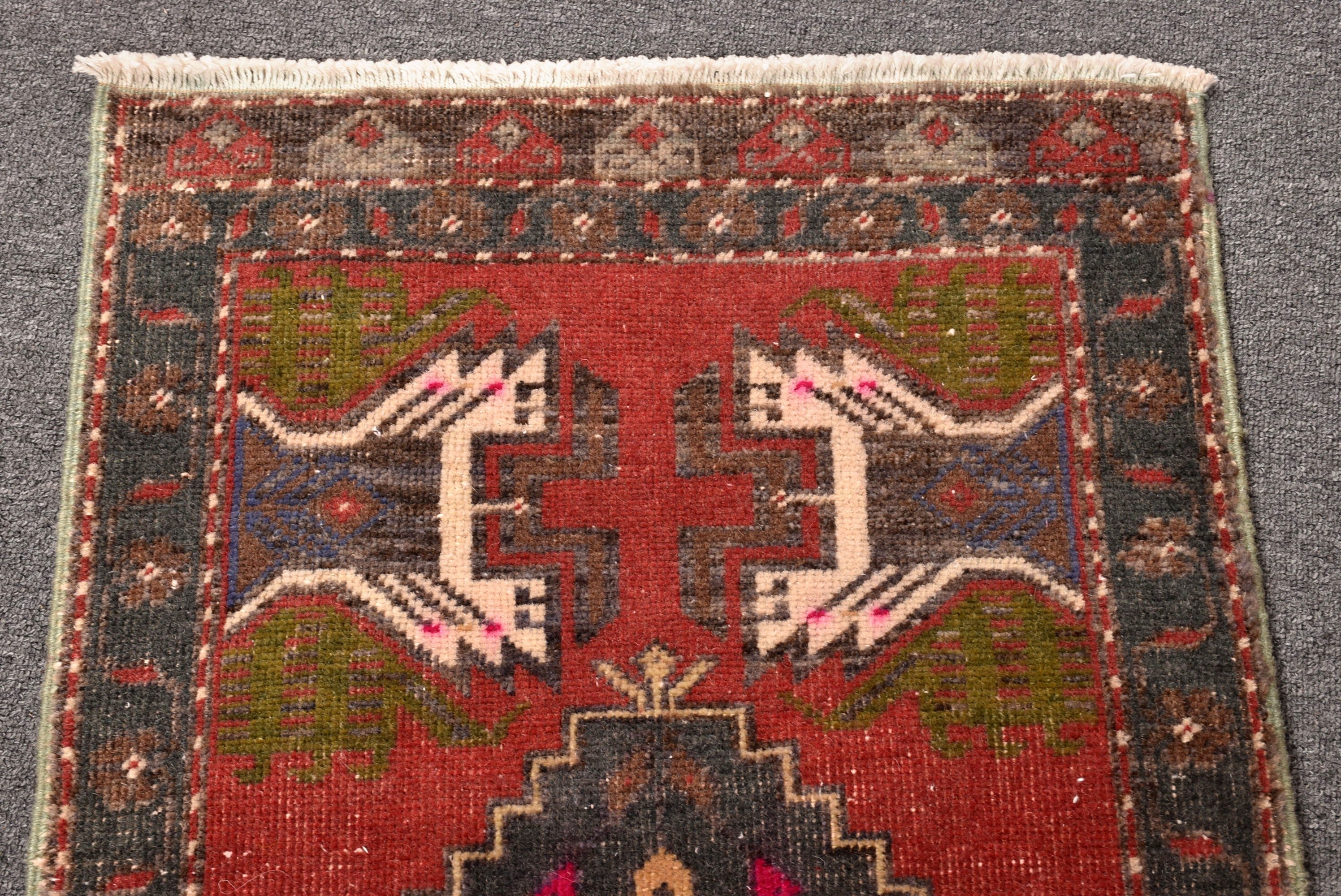 Vintage Rug, Door Mat Rug, Tribal Rug, 1.8x3.1 ft Small Rugs, Modern Rug, Red Antique Rug, Small Area Rugs, Turkish Rug, Home Decor Rug