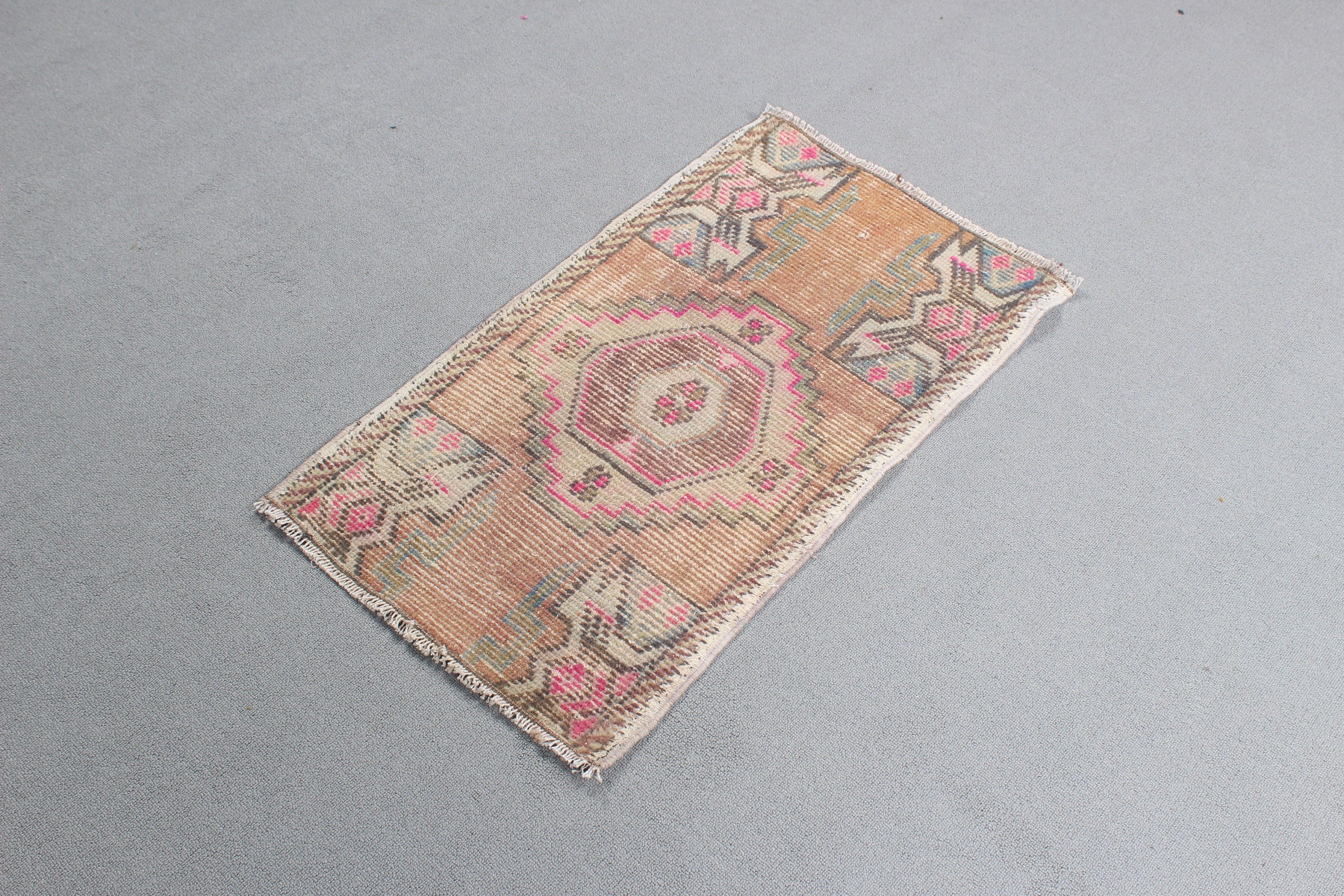 Vintage Rugs, 1.6x2.8 ft Small Rug, Kitchen Rugs, Wool Rugs, Turkish Rugs, Entry Rugs, Bronze Neutral Rug, Ethnic Rugs