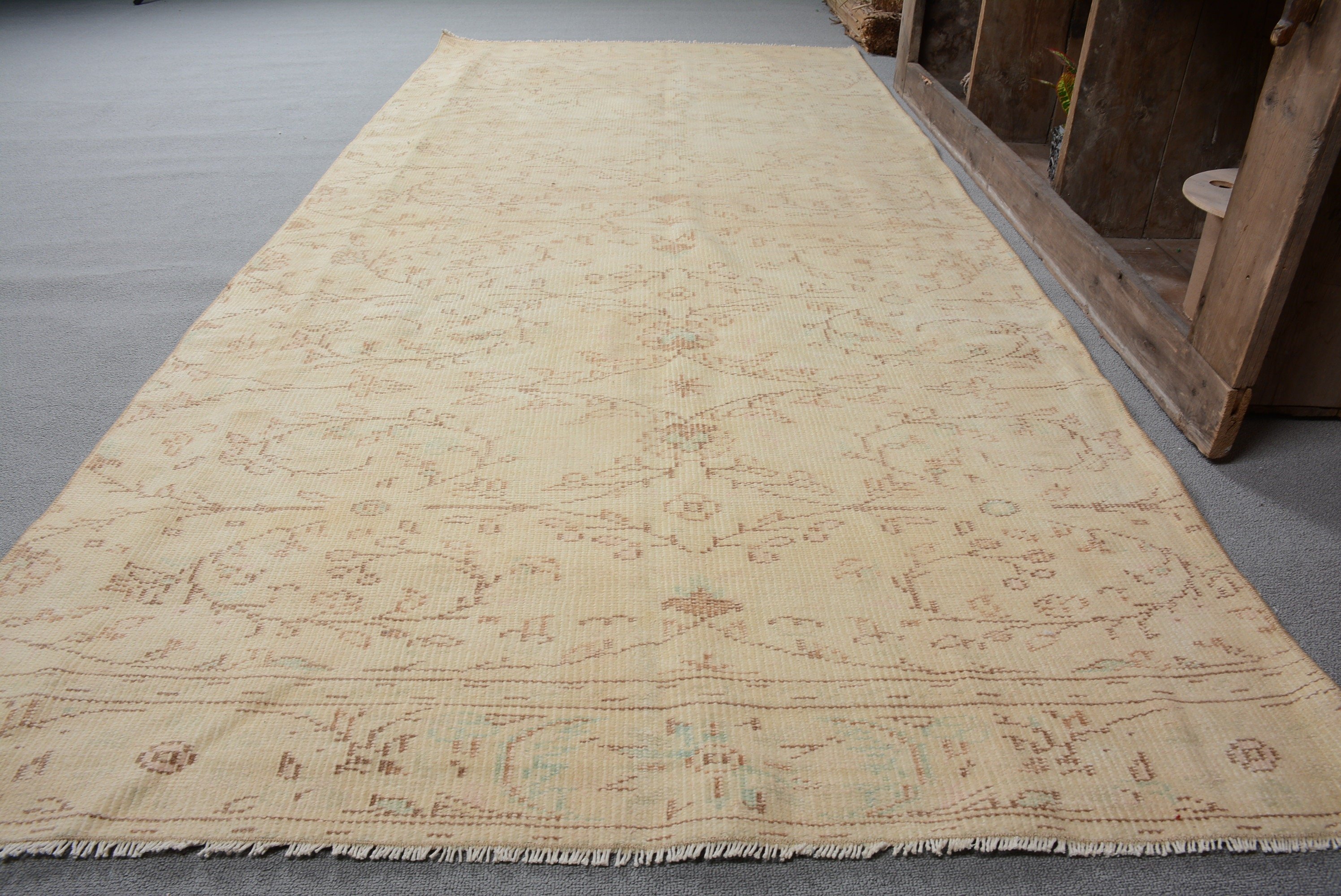 Rugs for Living Room, Oushak Rugs, Old Rug, Beige Kitchen Rugs, Moroccan Rug, Vintage Rugs, 4.1x9.2 ft Area Rugs, Turkish Rugs, Bedroom Rug