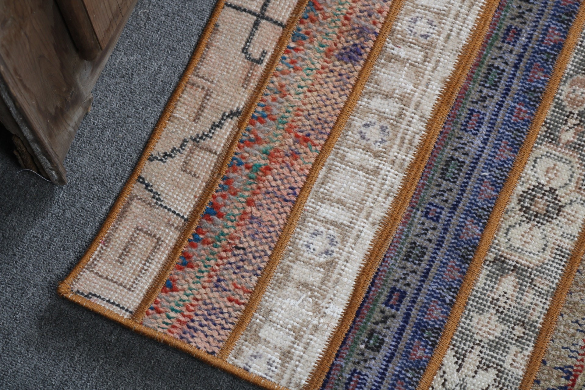 Beige Wool Rugs, Vintage Rugs, Turkish Rug, Small Area Rug, Door Mat Rug, 1.8x3.1 ft Small Rug, Antique Rugs, Boho Rugs