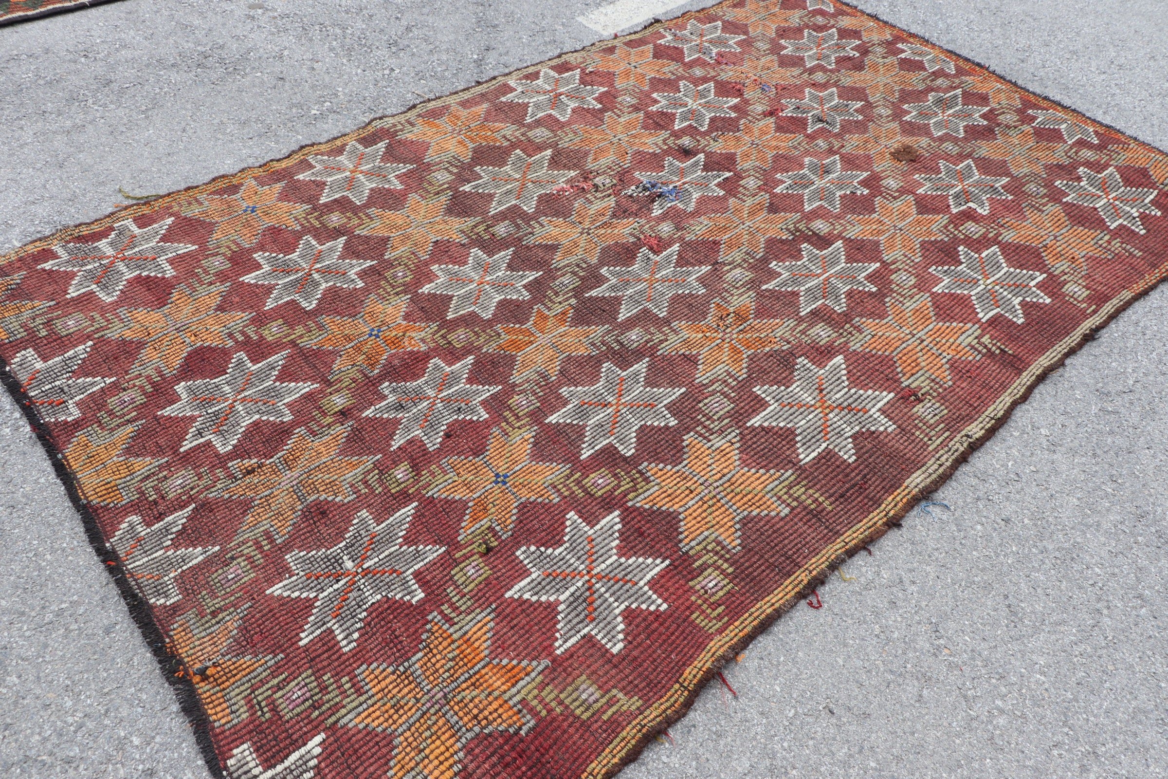 Salon Rugs, Red Antique Rug, Pastel Rug, Kilim, Turkish Rugs, Living Room Rug, Wool Rug, Moroccan Rug, 5.2x9.2 ft Large Rug, Vintage Rugs