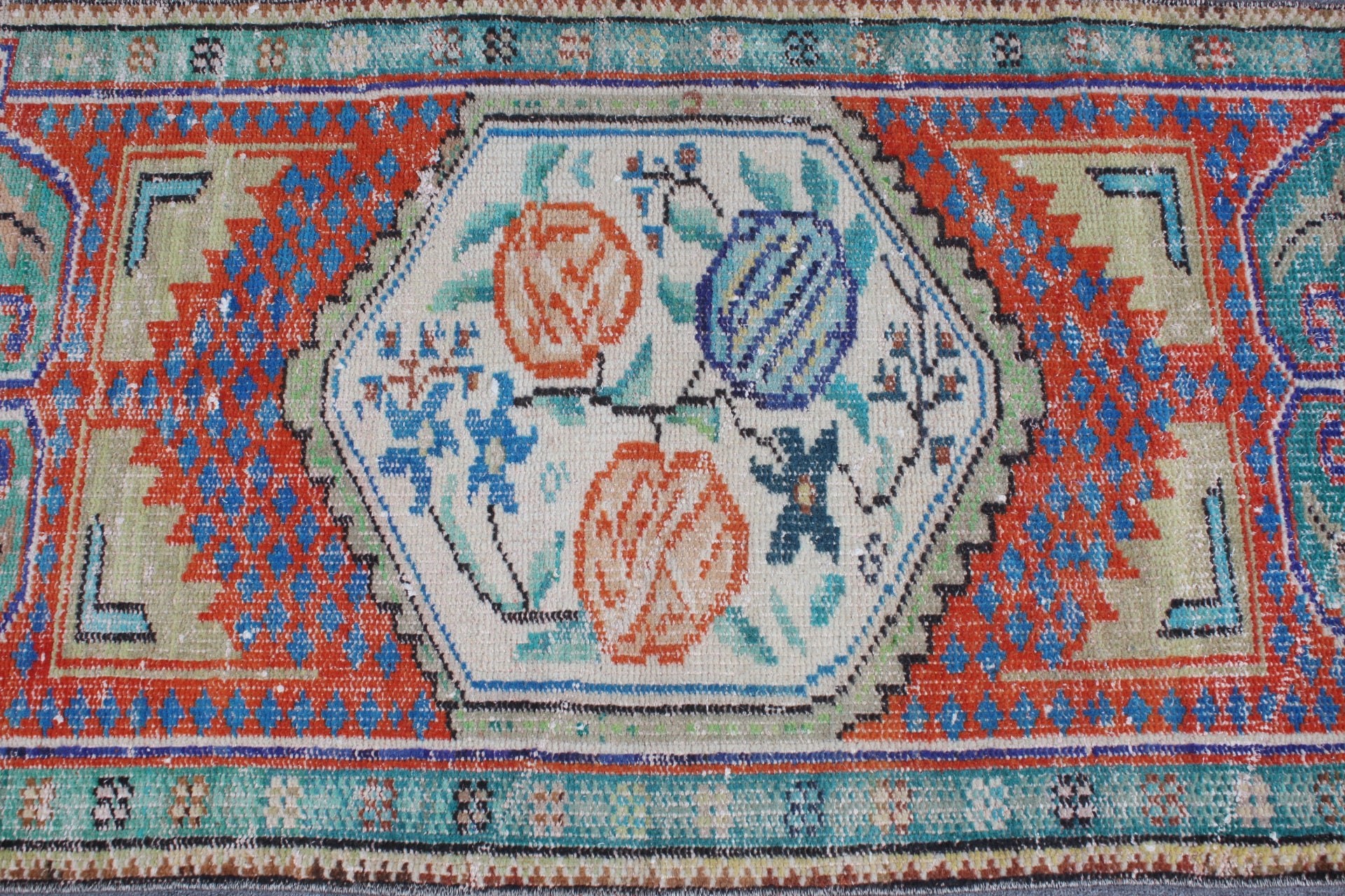 Kırmızı Antika Halı, Harika Halılar, Giriş Halıları, Türk Halısı, 2,5x4,4 ft Küçük Halılar, Oushak Halıları, Araba Paspas Halısı, Vintage Halılar, Çocuk Halıları