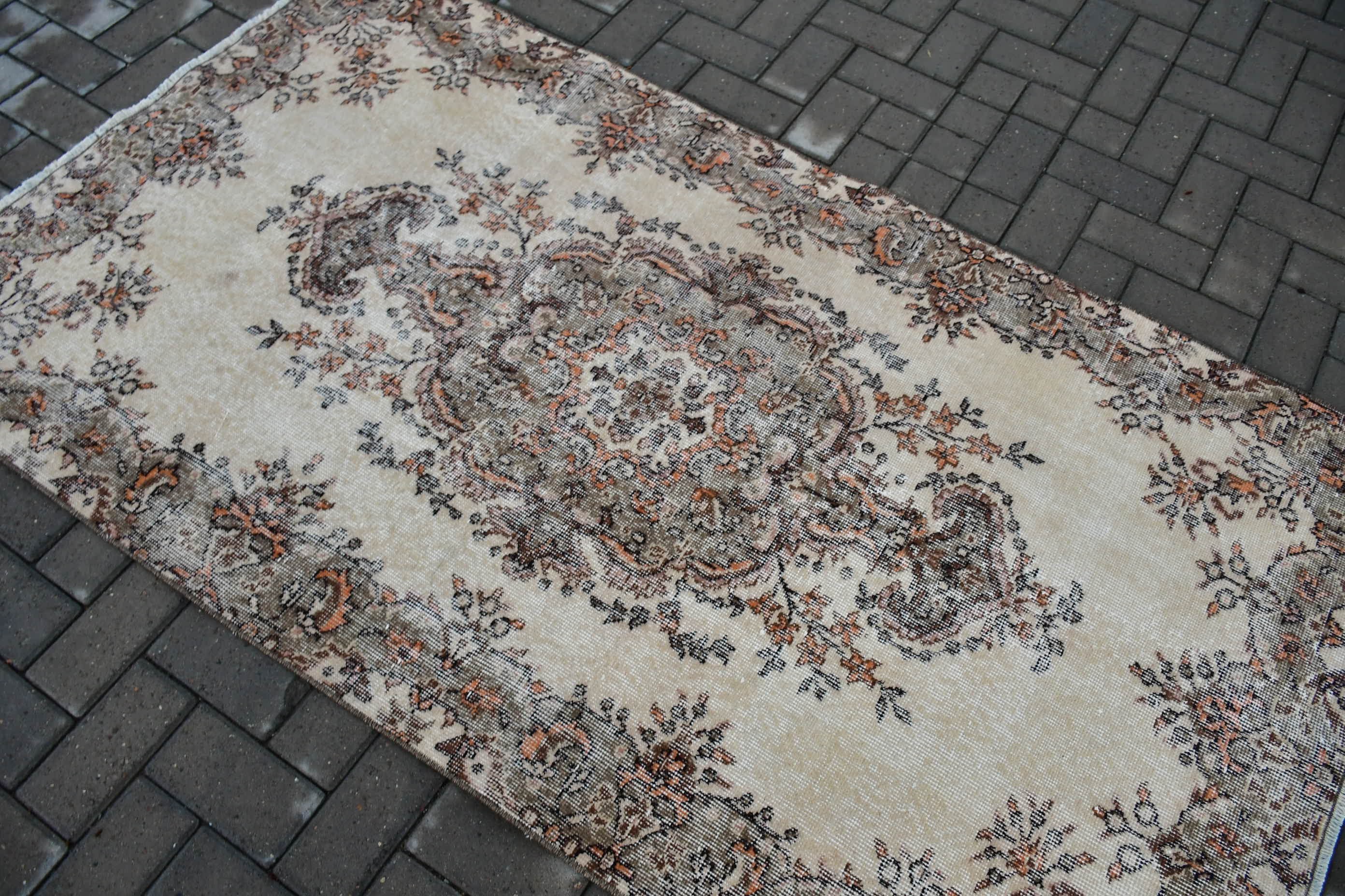 3.7x6.7 ft Area Rug, Vintage Rug, Dining Room Rugs, Kitchen Rug, Oushak Rug, Beige Home Decor Rug, Turkish Rug, Anatolian Rug, Handmade Rug