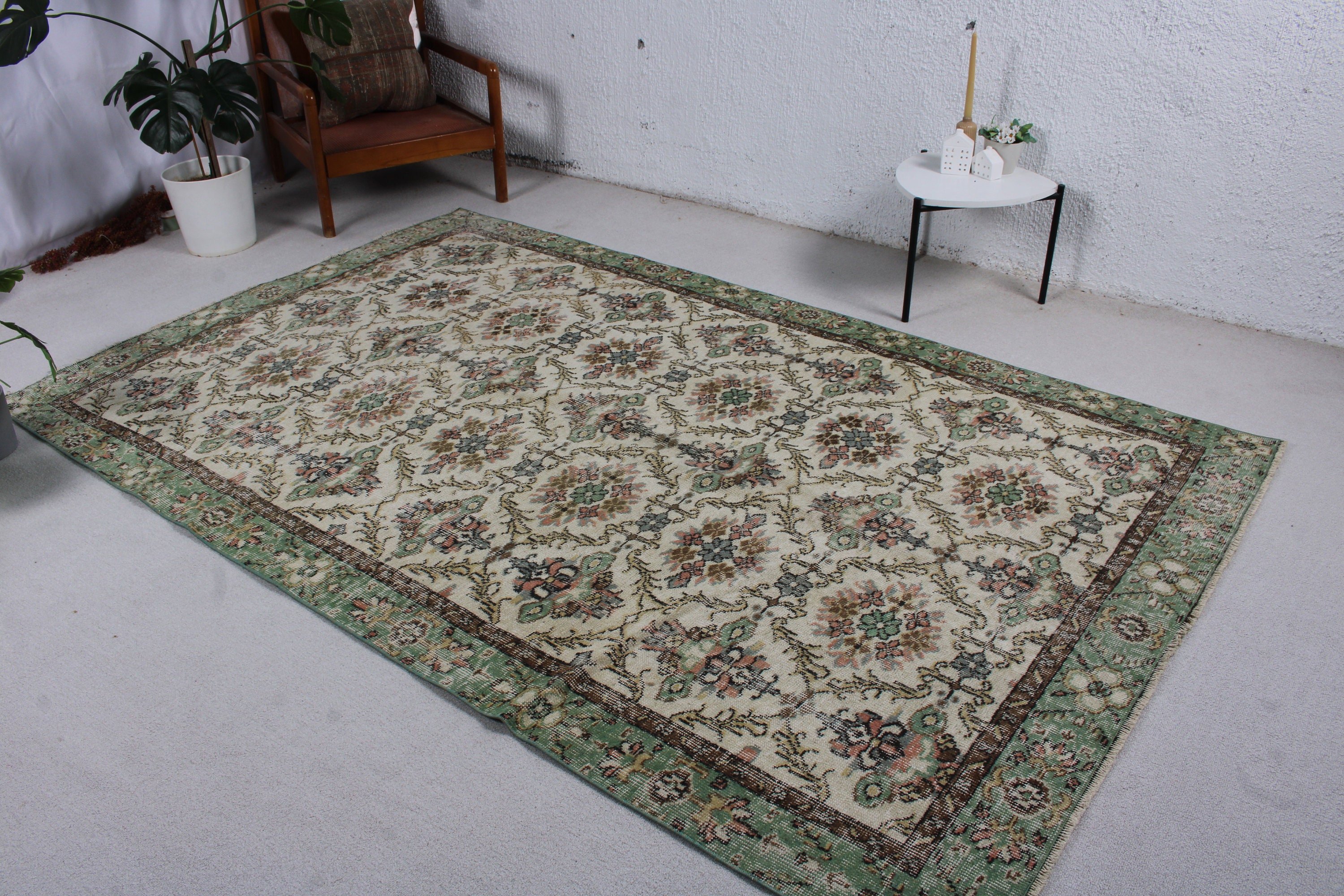 Vintage Rug, Oriental Rugs, Large Boho Rug, 5.6x8.7 ft Large Rug, Dining Room Rug, Brown Bedroom Rugs, Turkish Rugs