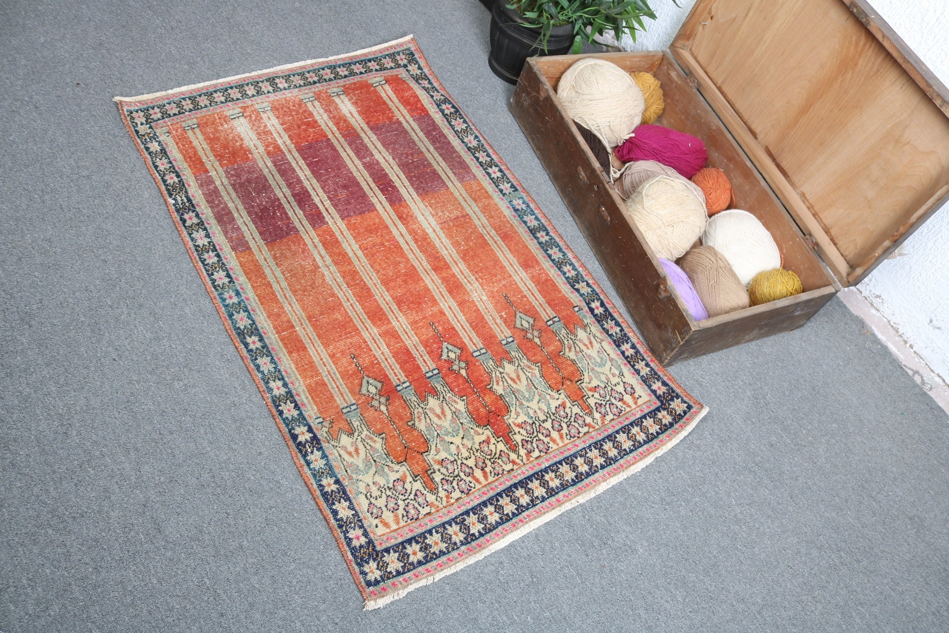 Modern Rugs, Rugs for Bathroom, 2.3x3.7 ft Small Rugs, Red Oriental Rugs, Turkish Rug, Bedroom Rugs, Nursery Rugs, Vintage Rug, Entry Rugs