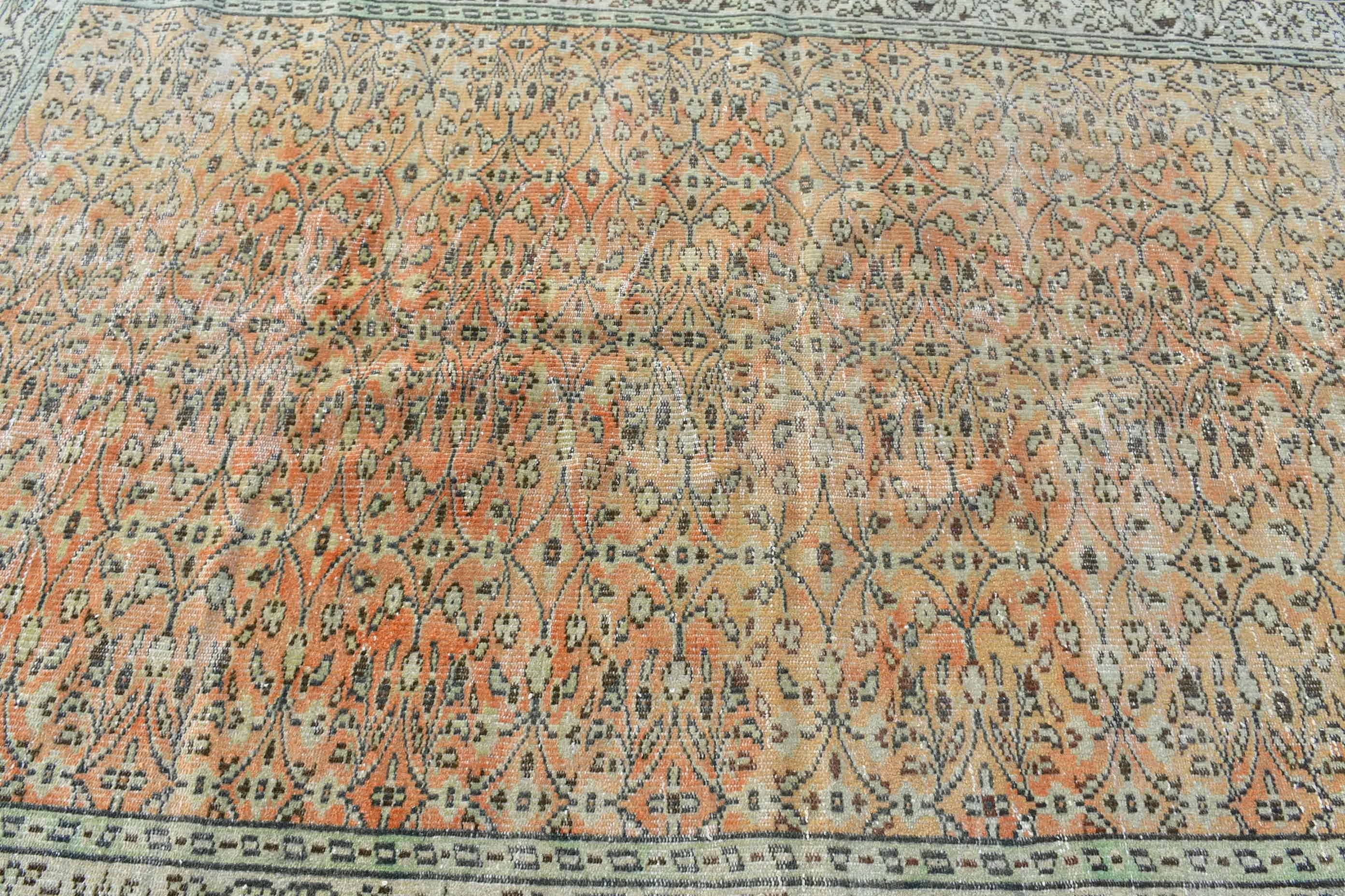 Salon Rugs, Dining Room Rugs, Antique Rugs, Tribal Rugs, Turkish Rug, Vintage Rugs, Bedroom Rug, 6.1x9.2 ft Large Rug, Orange Floor Rugs