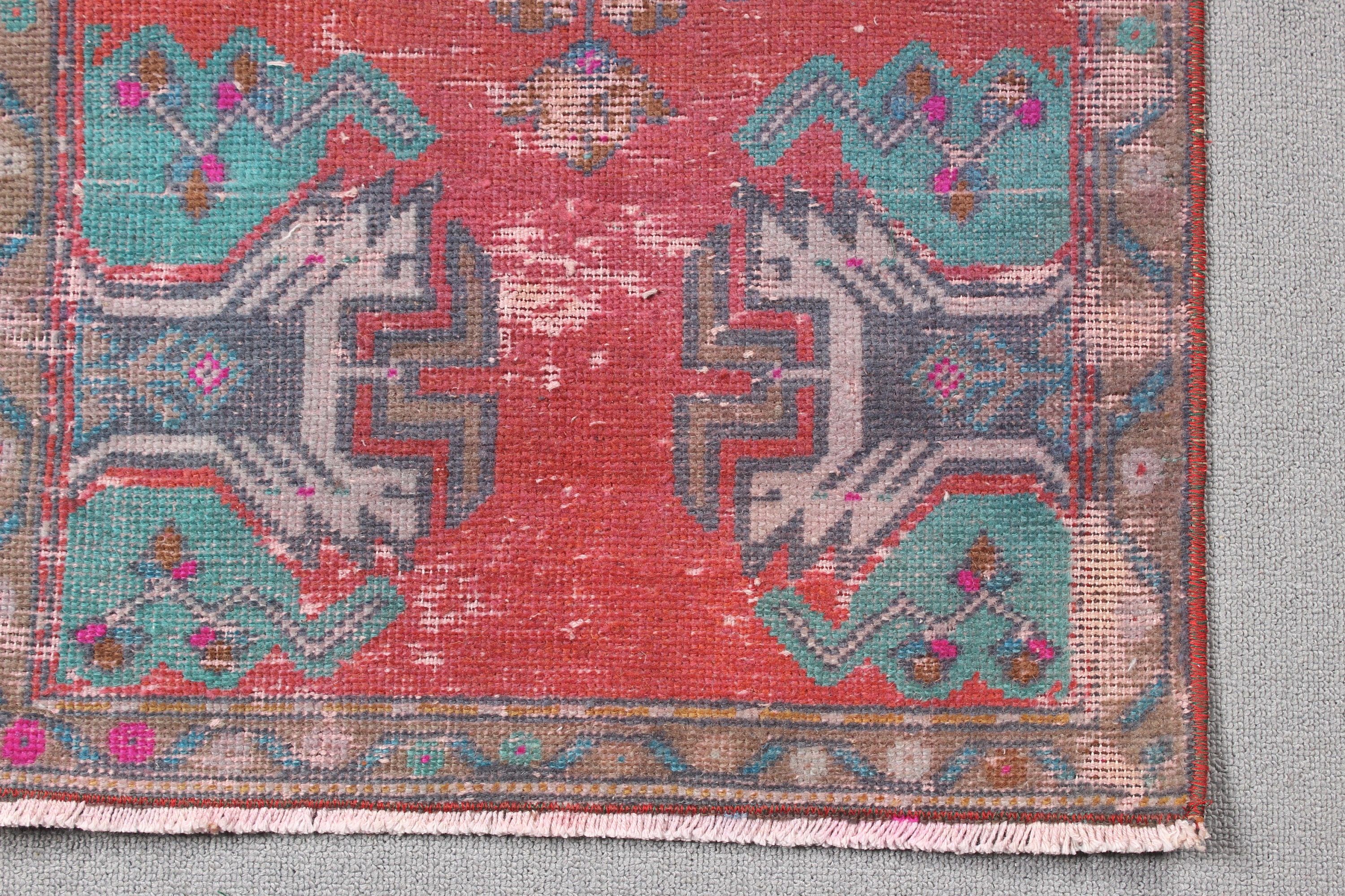 Kitchen Rugs, Red Cool Rug, Turkish Rug, Entry Rug, 1.7x3.3 ft Small Rugs, Neutral Rug, Vintage Rugs, Oushak Rugs, Rugs for Kitchen