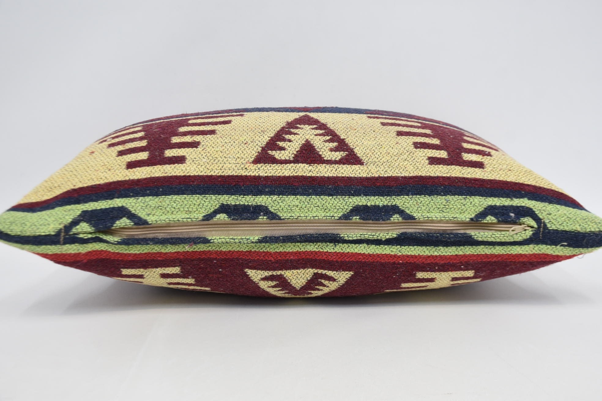 Kilim Cushion Sham, 16"x24" Red Pillow Case, Bolster Pillow, Vintage Kilim Pillow, Custom Pillow Cover, Yoga Cushion Cover, Turkish Pillow