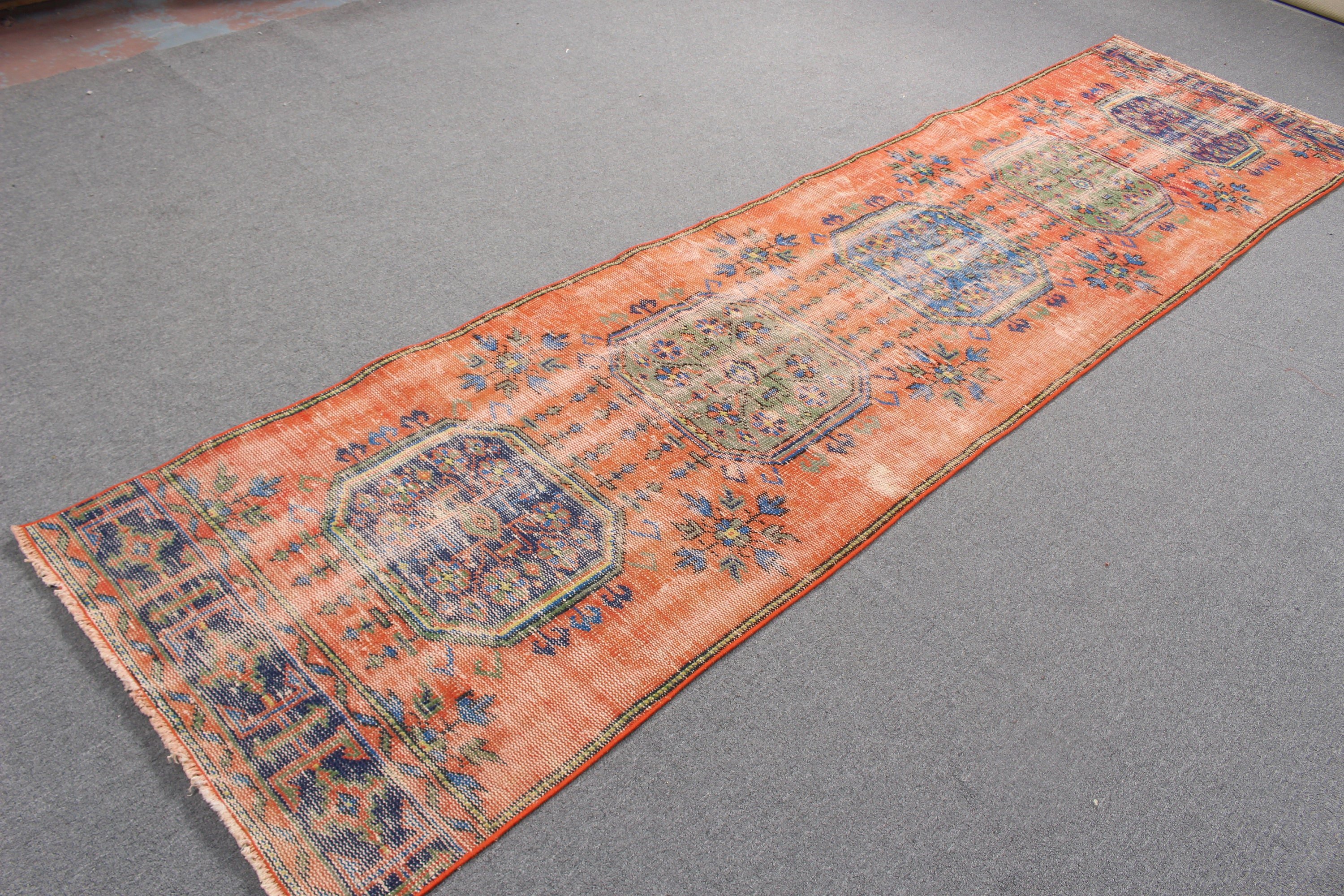 Moroccan Rugs, Hallway Rug, Rugs for Kitchen, Boho Rugs, 3.1x11.8 ft Runner Rugs, Turkish Rugs, Orange Neutral Rug, Vintage Rugs, Cool Rugs