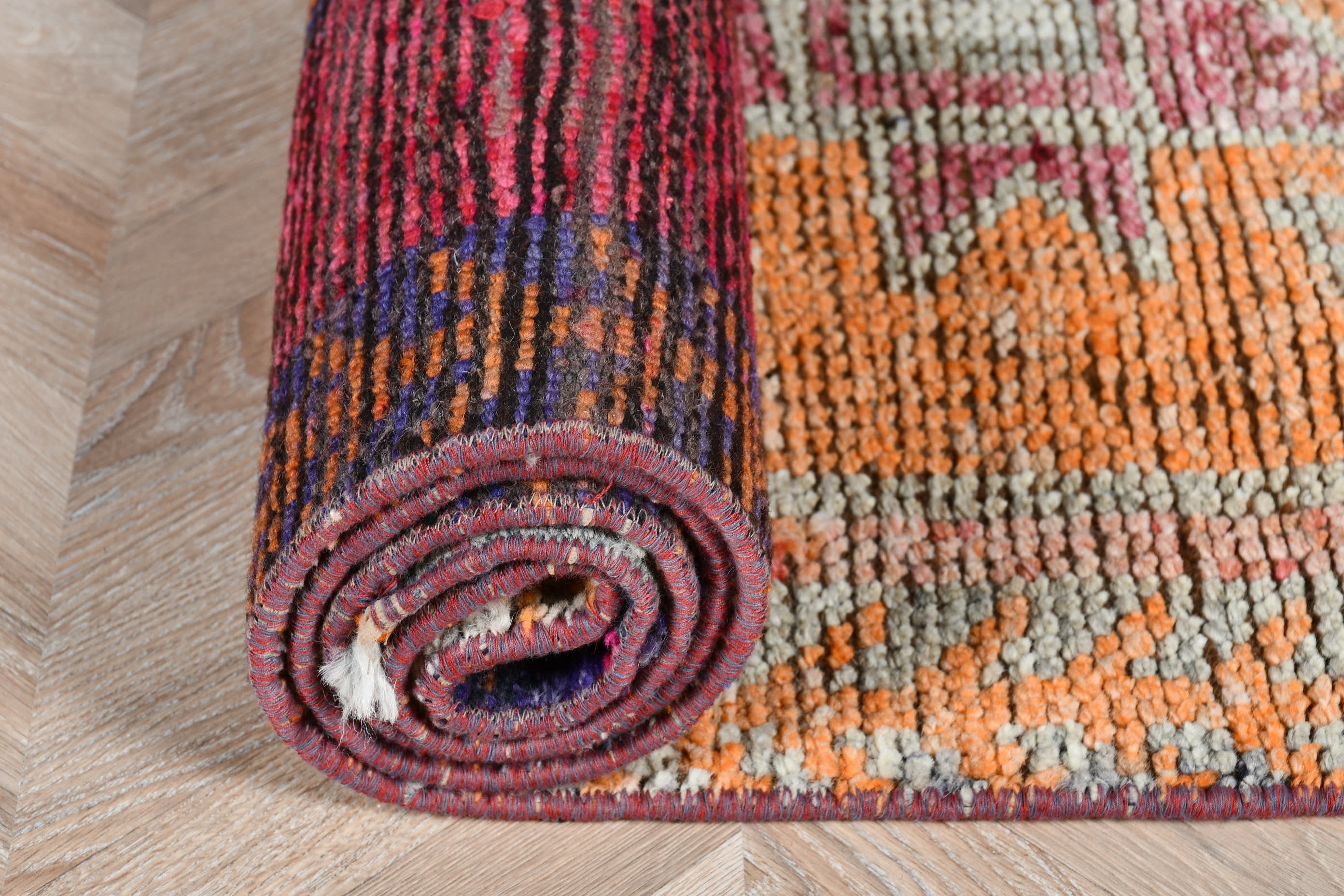 Kitchen Rugs, Corridor Rug, Orange Moroccan Rugs, Vintage Rug, Turkish Rugs, Home Decor Rug, Art Rugs, Hallway Rug, 2.9x10.1 ft Runner Rugs