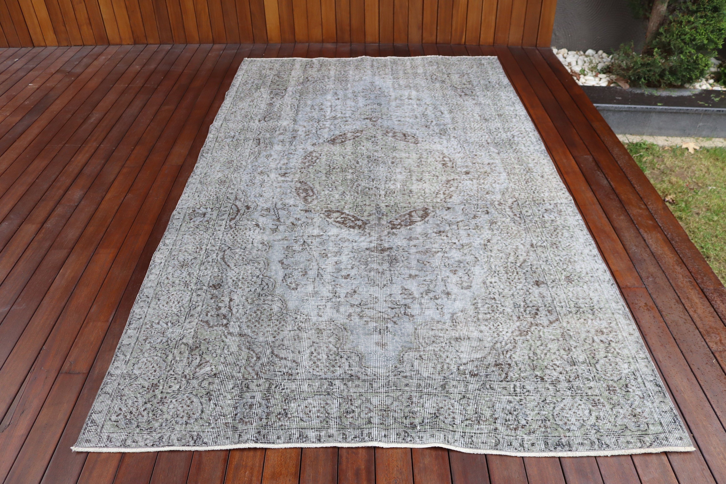 Vintage Halı, Modern Halılar, Vintage Dekor Halı, 5.2x8.9 ft Büyük Halı, El Dokuma Halılar, Türk Halısı, Salon Halıları, Yatak Odası Halısı, Gri Anadolu Halısı