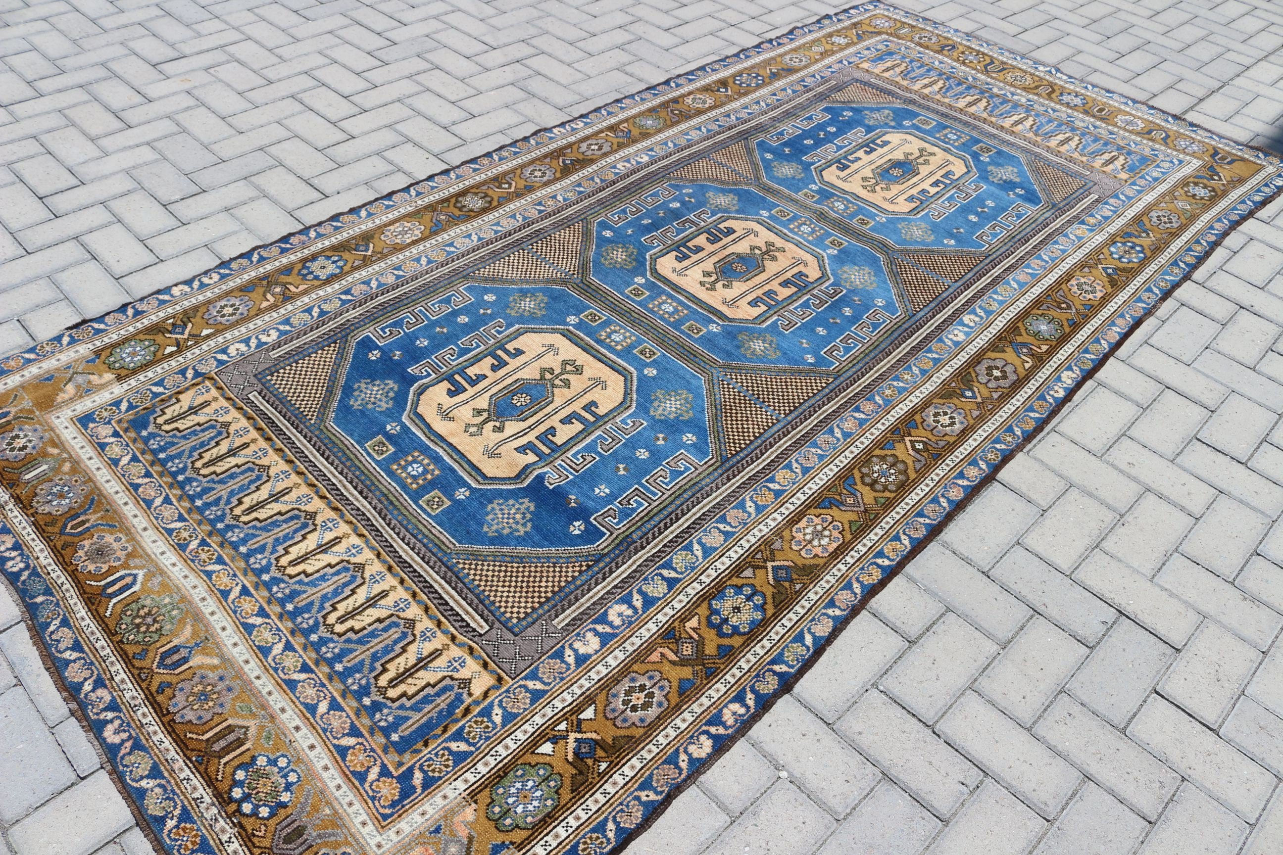 Bedroom Rugs, Turkish Rug, Living Room Rug, Blue  4.8x10.1 ft Large Rugs, Antique Rugs, Moroccan Rug, Custom Rug, Vintage Rug