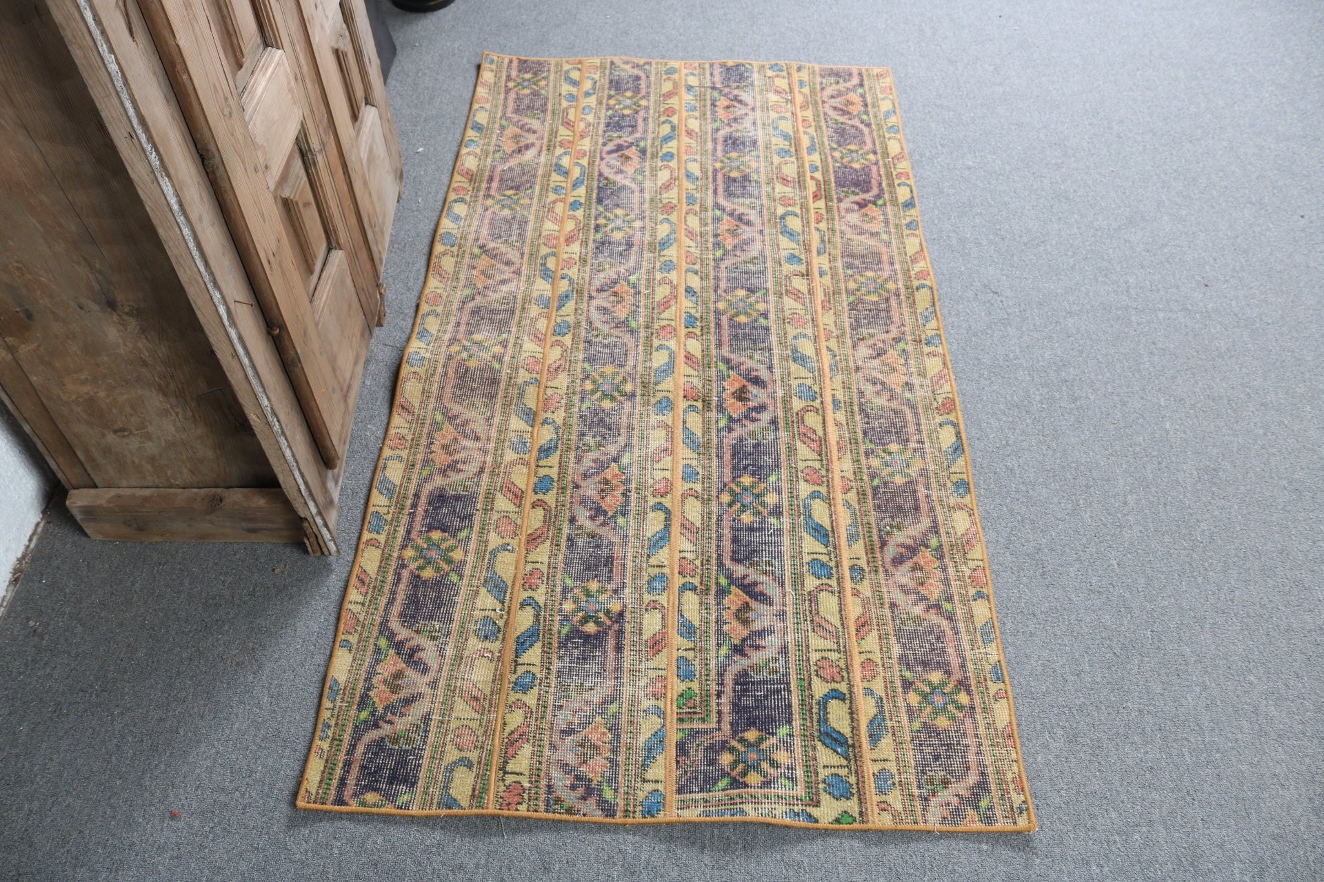 Oushak Rug, Nursery Rug, Home Decor Rug, Turkish Rug, Yellow Cool Rug, Boho Accent Rugs, Turkey Rug, 2.9x5.4 ft Accent Rugs, Vintage Rugs