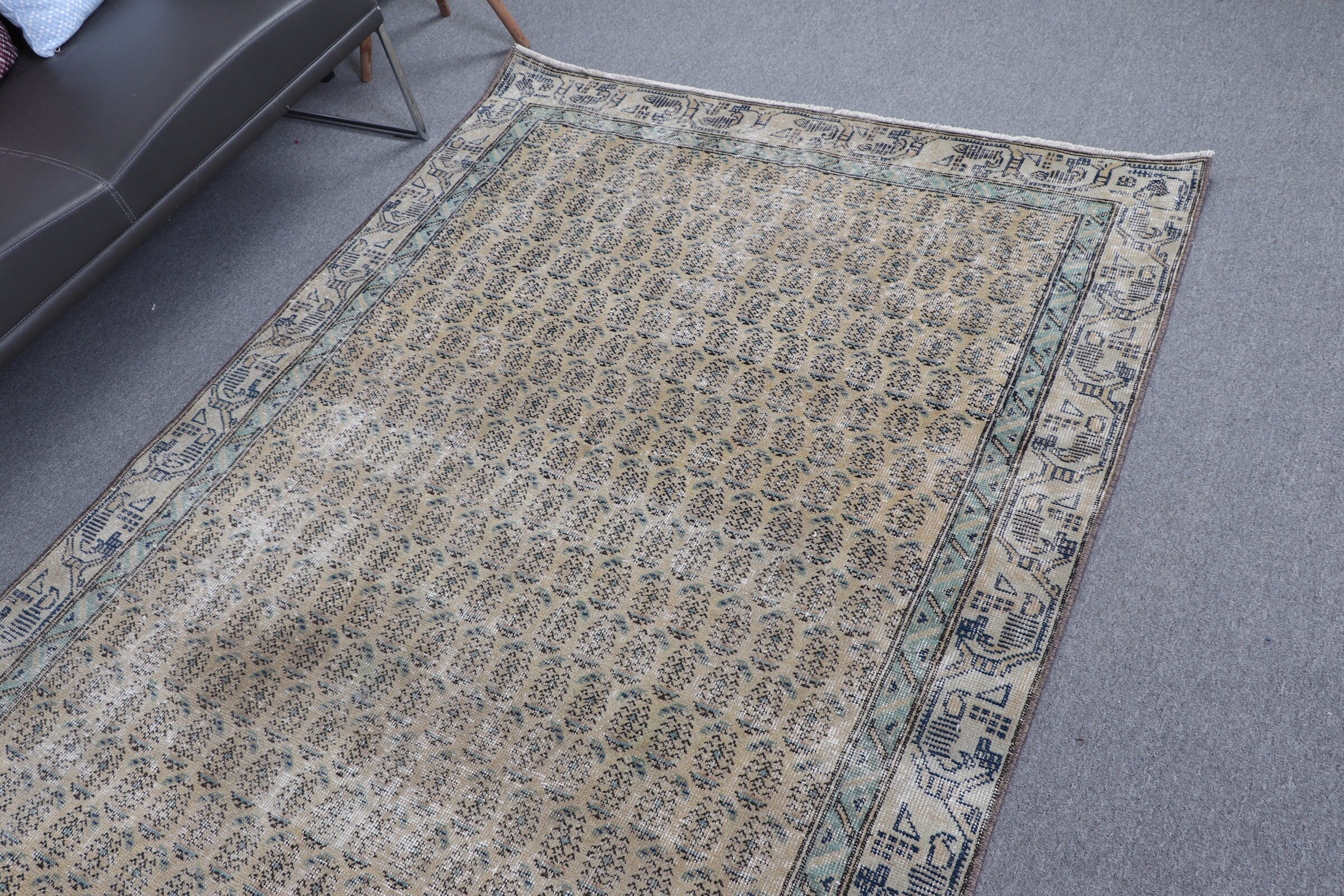 Floor Rug, Vintage Rug, Living Room Rug, Oushak Rugs, Bright Rug, Bedroom Rug, Gray Home Decor Rugs, Turkish Rugs, 4.8x8.1 ft Area Rugs