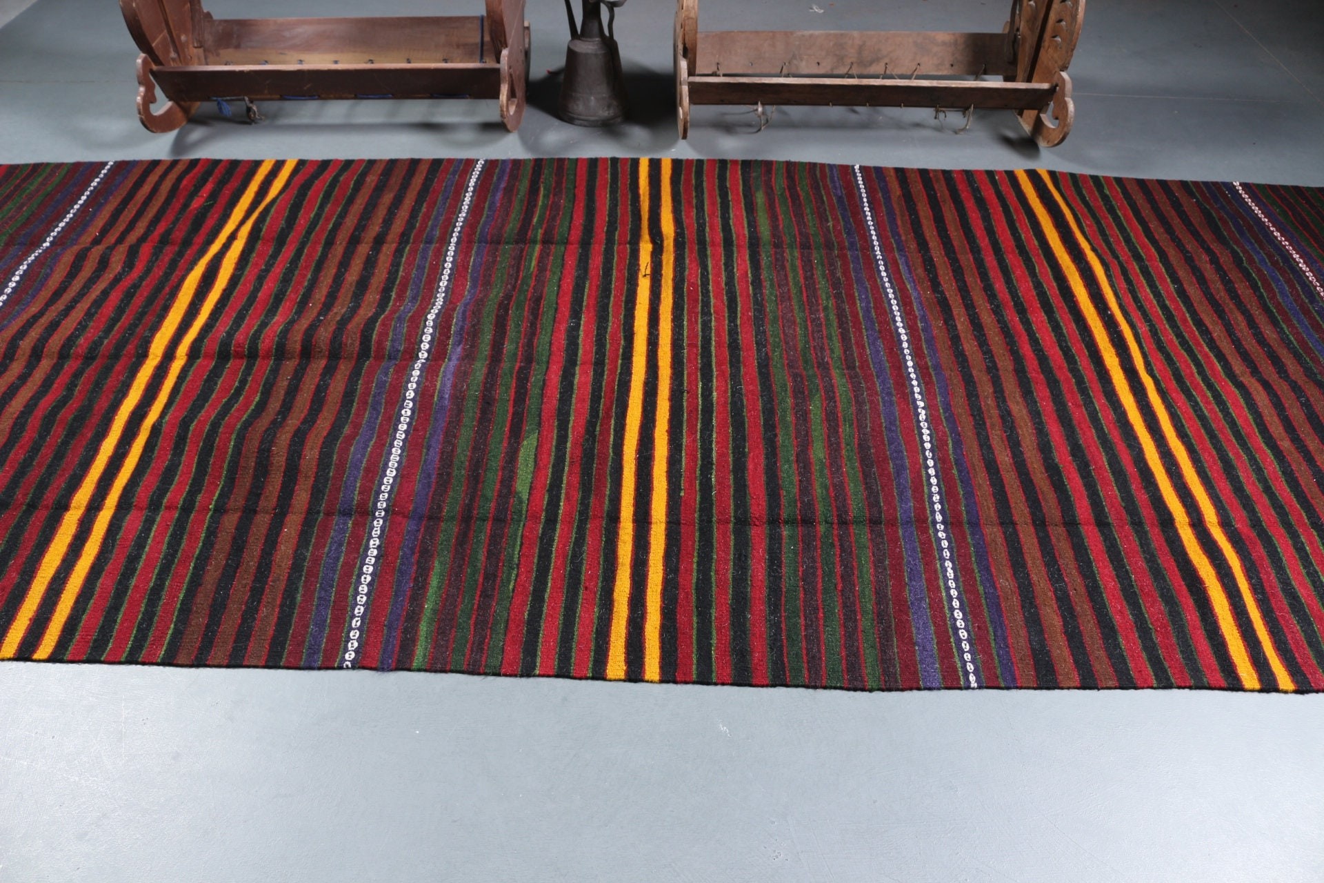 Nostaljik Kilim, Yatak odası Kilim, Yatak odası Kilim, Siyah Yatak odası Kilim, Oturma odası Kilim, 157x351 cm Salon Kilim, Uşak Kilim