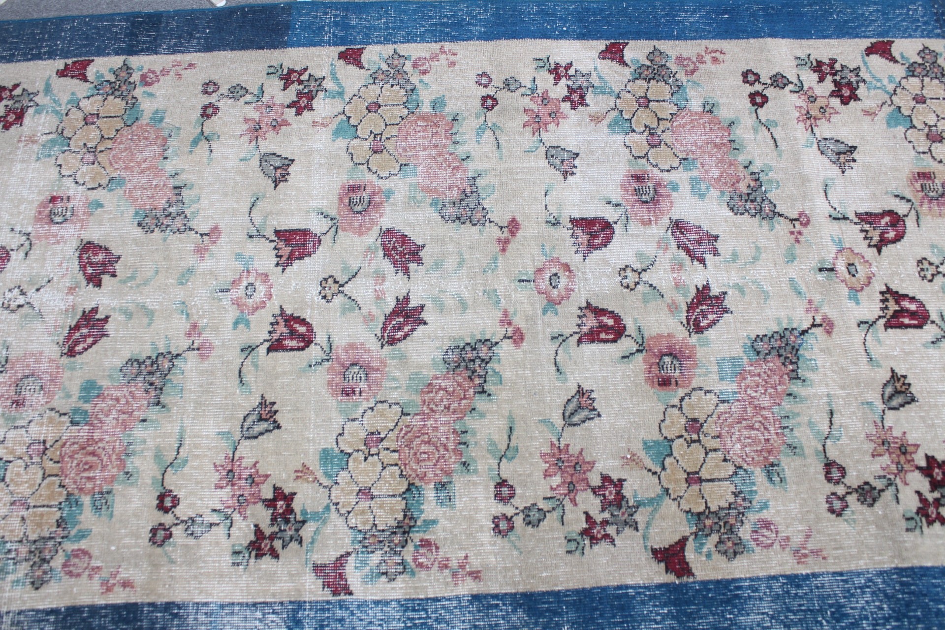 Vintage Halı, Giriş Halıları, Oushak Halı, 3,6x6,2 ft Accent Halı, Giriş Halıları, Bej Oryantal Halılar, Çocuk Halısı, Anadolu Halısı, Türk Halıları