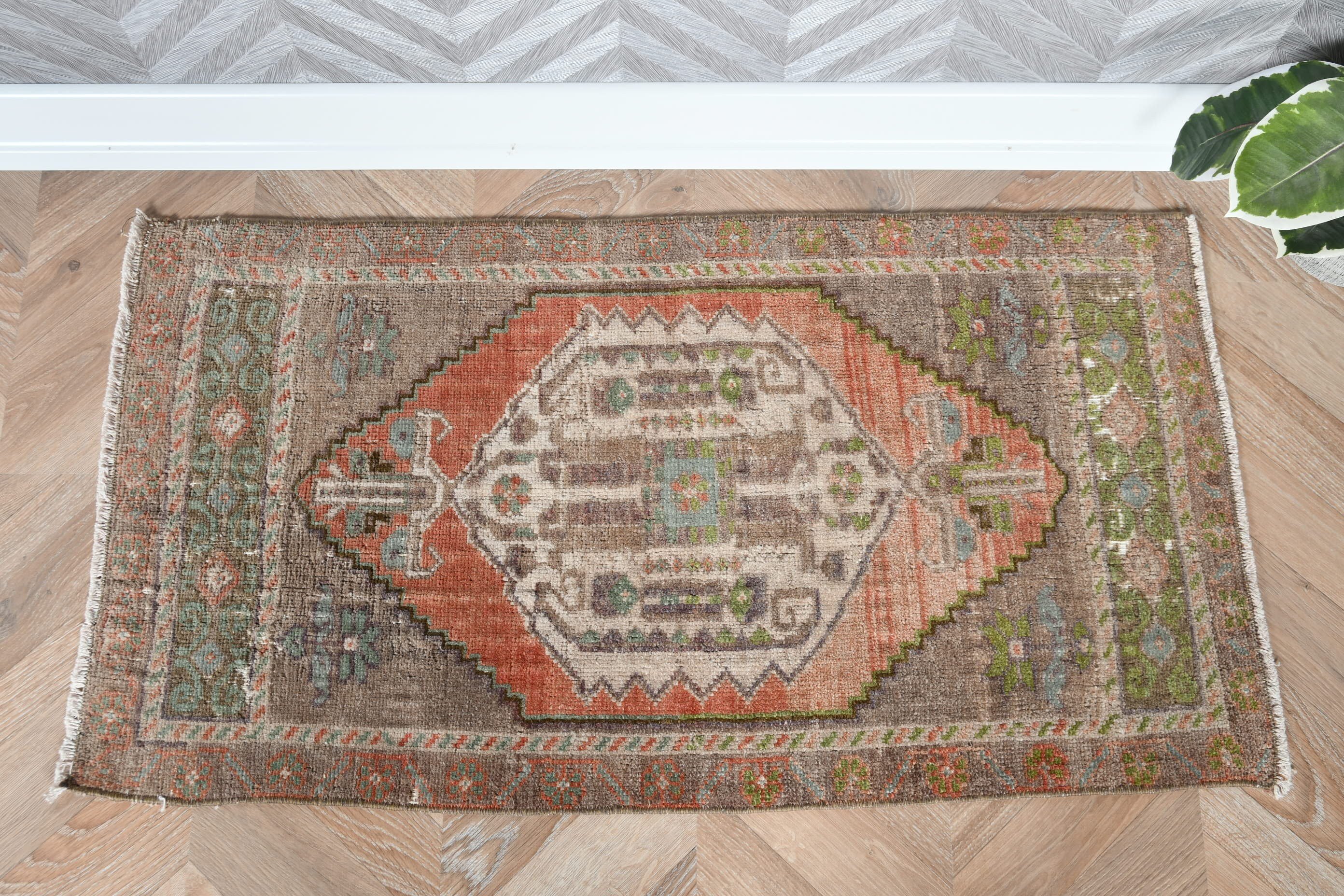 Aztec Rug, Rugs for Bath, Bathroom Rug, Brown Oriental Rug, Nursery Rug, 1.6x3 ft Small Rug, Vintage Rug, Cool Rugs, Floor Rug, Turkish Rug