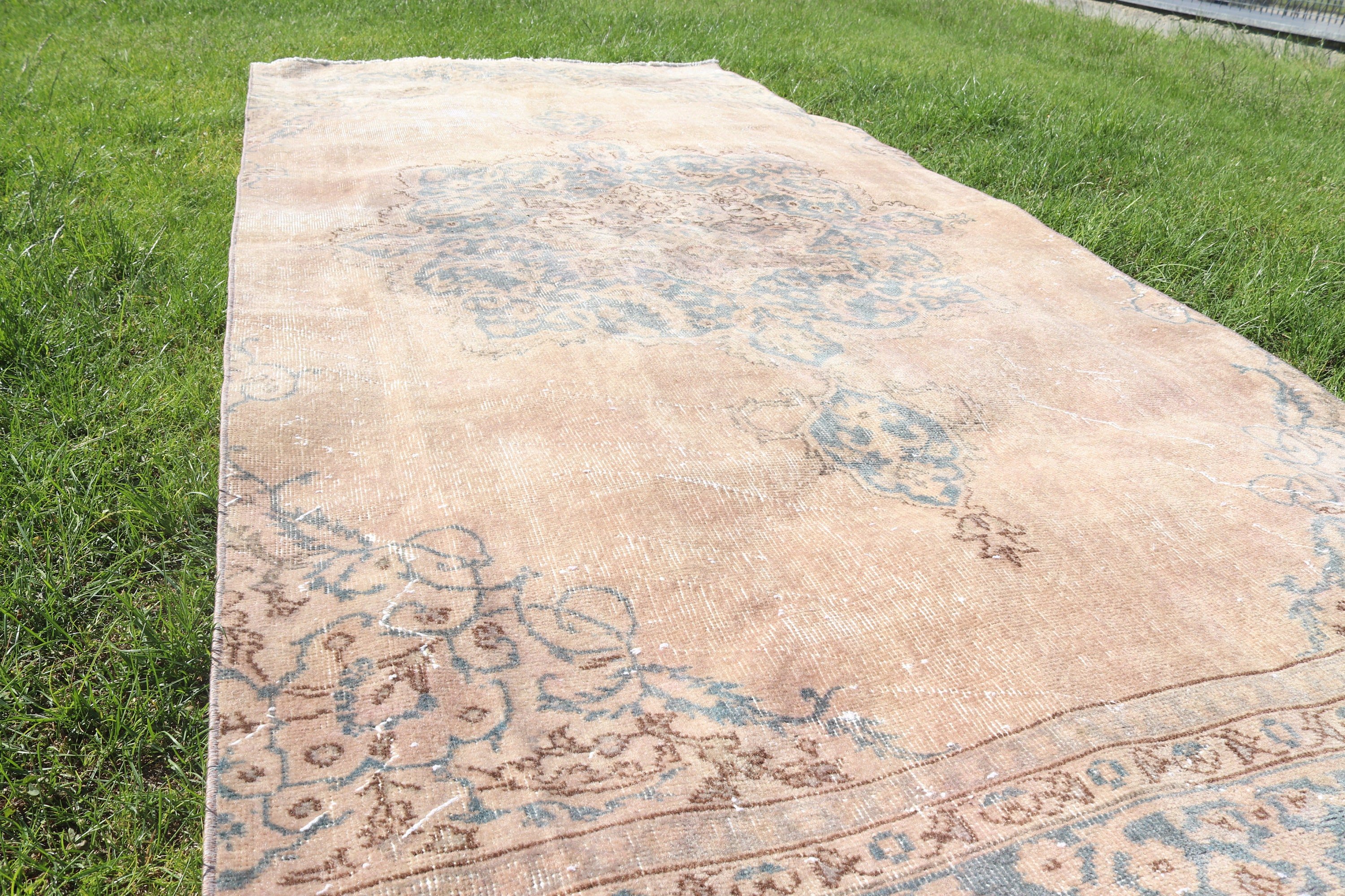 Kitchen Rug, Vintage Rugs, Large Vintage Rugs, Turkish Rugs, Large Boho Rug, Floor Rug, 4.4x9.9 ft Large Rugs, Beige Statement Rug