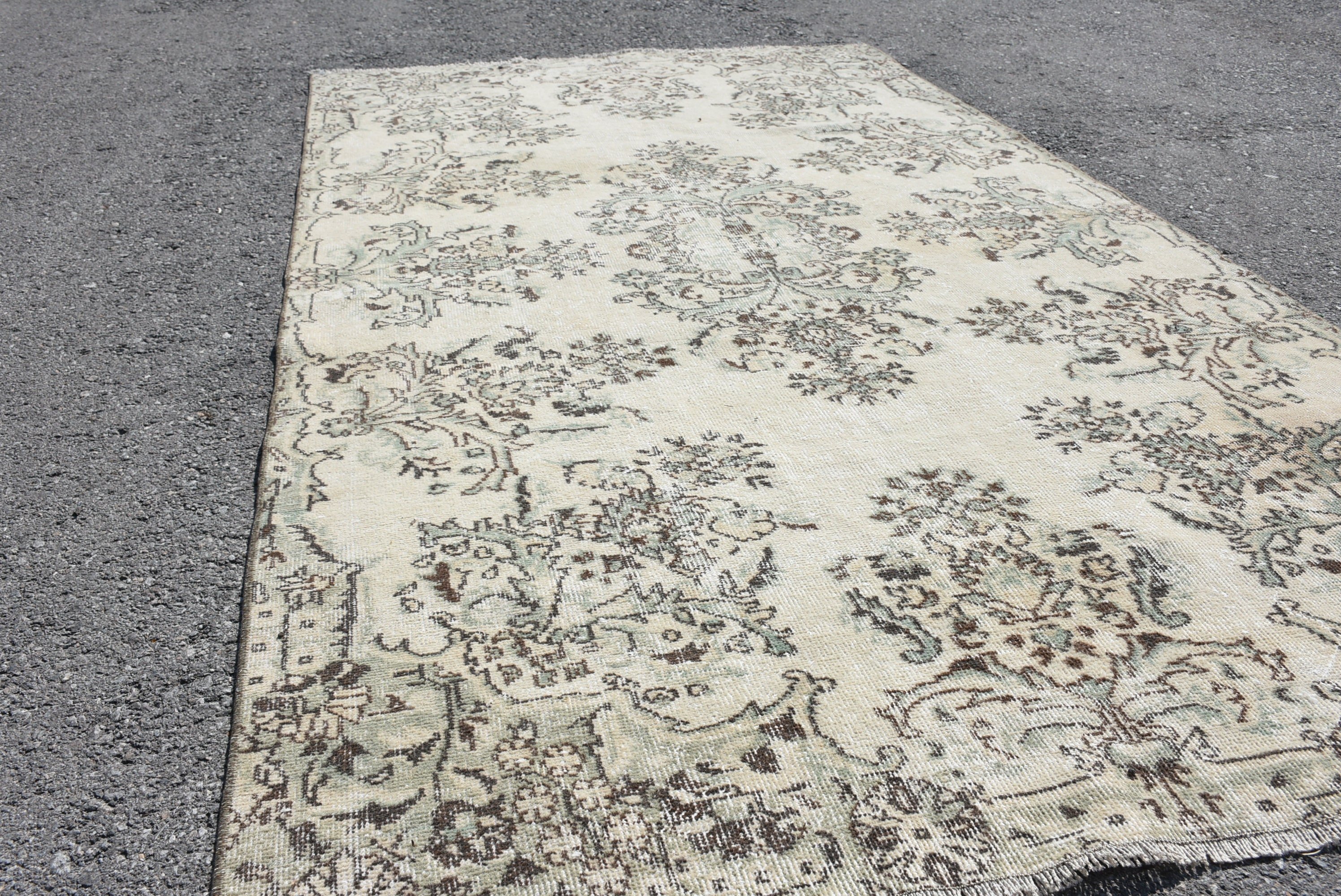 Beige Anatolian Rug, 5.1x9.3 ft Large Rug, Vintage Rugs, Old Rug, Dining Room Rug, Bedroom Rug, Antique Rug, Turkish Rug, Anatolian Rug