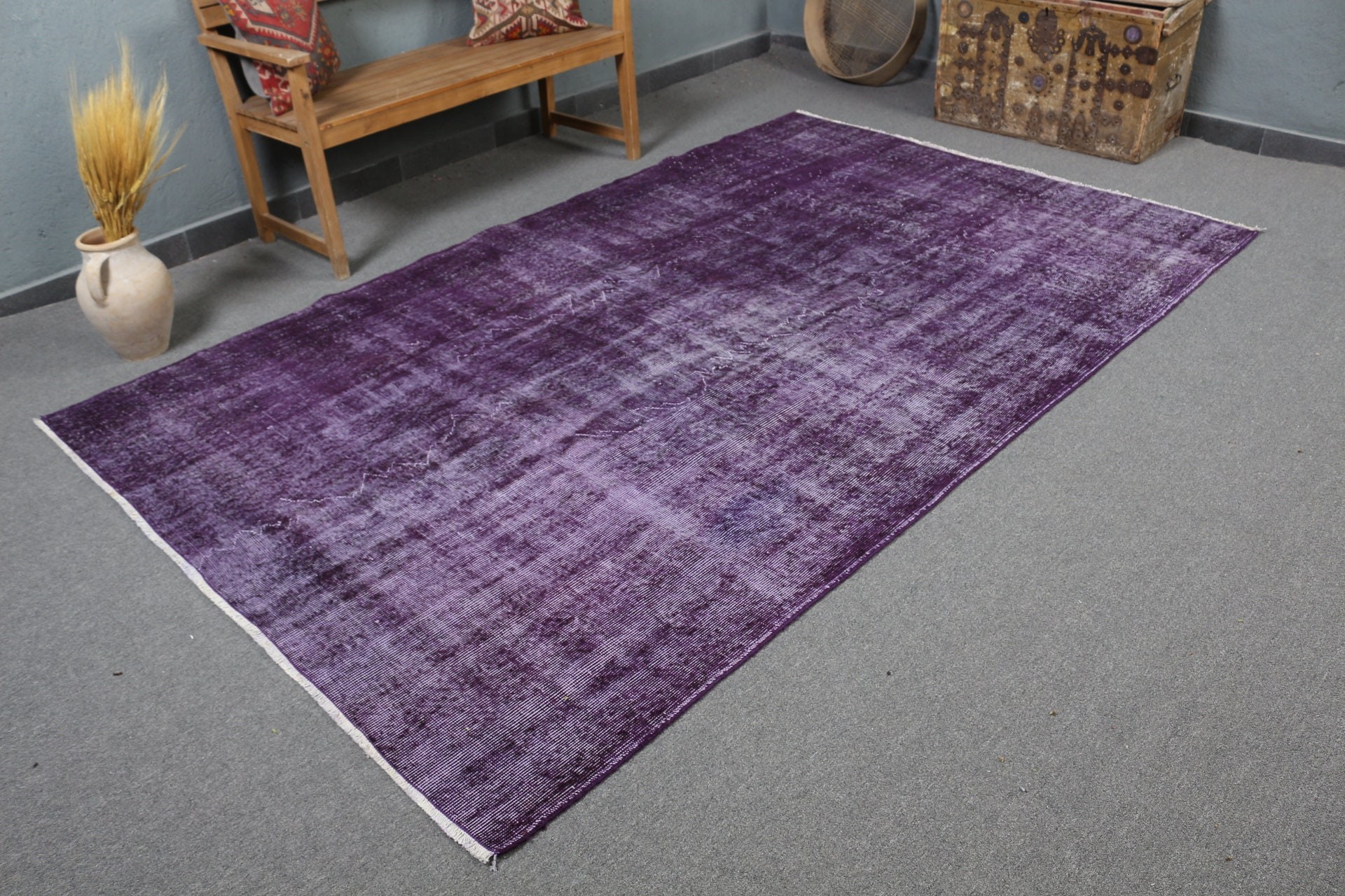 5.9x9.3 ft Large Rugs, Turkish Rug, Dining Room Rug, Cool Rugs, Purple Bedroom Rugs, Rugs for Salon, Tribal Rug, Vintage Rug