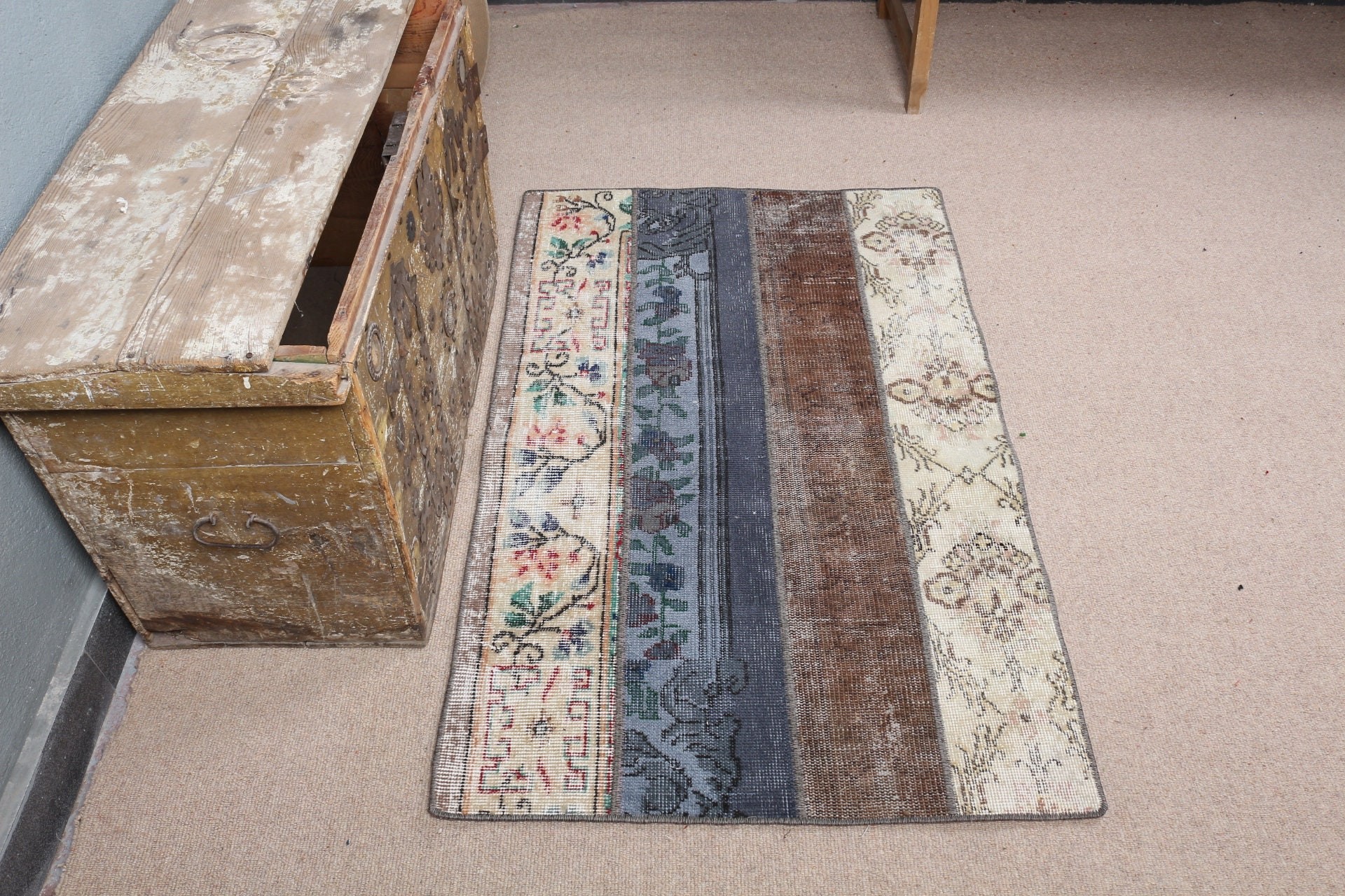 Bej Mutfak Halı, Banyo Halı, 80x125 cm Küçük Halı, Uşak Halı, Araba paspası Halı, Ev Halı, Paspas Halı, Duvar Halı, Nostaljik Halı