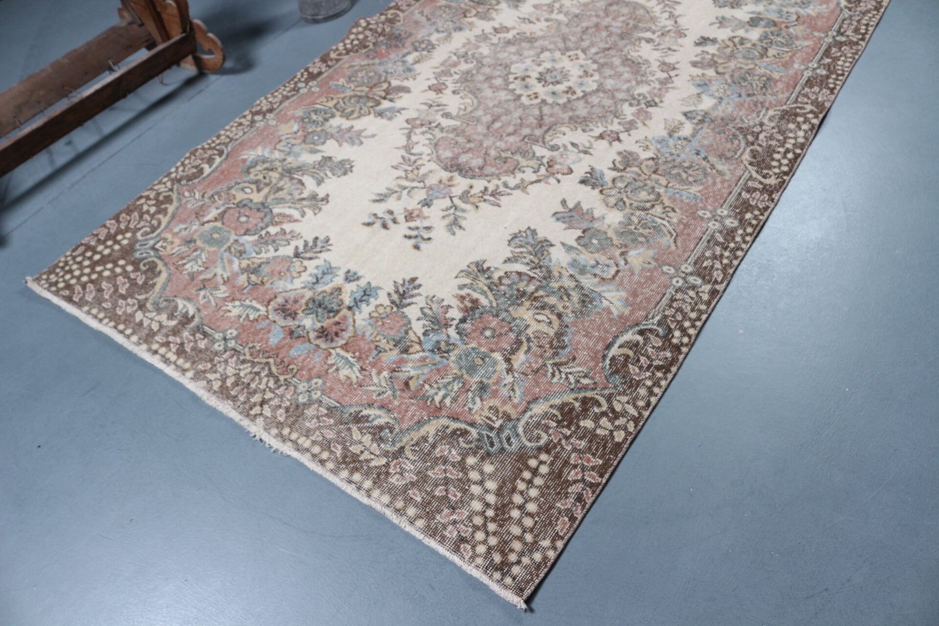 Dining Room Rug, Vintage Rug, Floor Rugs, Beige Oriental Rug, Bedroom Rugs, Eclectic Rug, Salon Rug, Turkish Rug, 5.2x9.1 ft Large Rugs