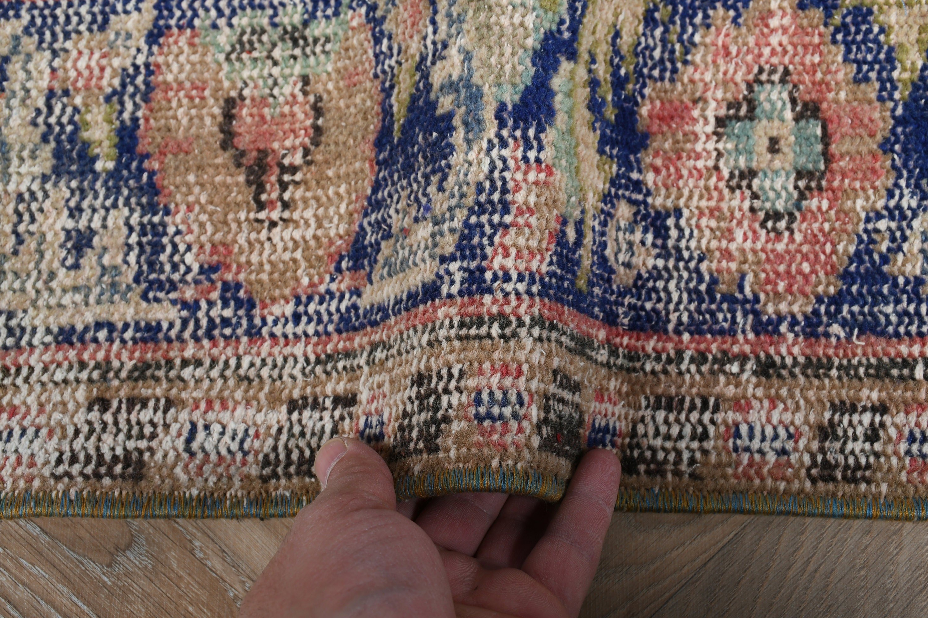 Mavi Yün Halılar, Fas Halısı, Boho Halıları, 2.3x6.1 ft Runner Halısı, Türk Halısı, Vintage Halılar, Koridor Halısı, Mutfak Halıları, Anadolu Halıları