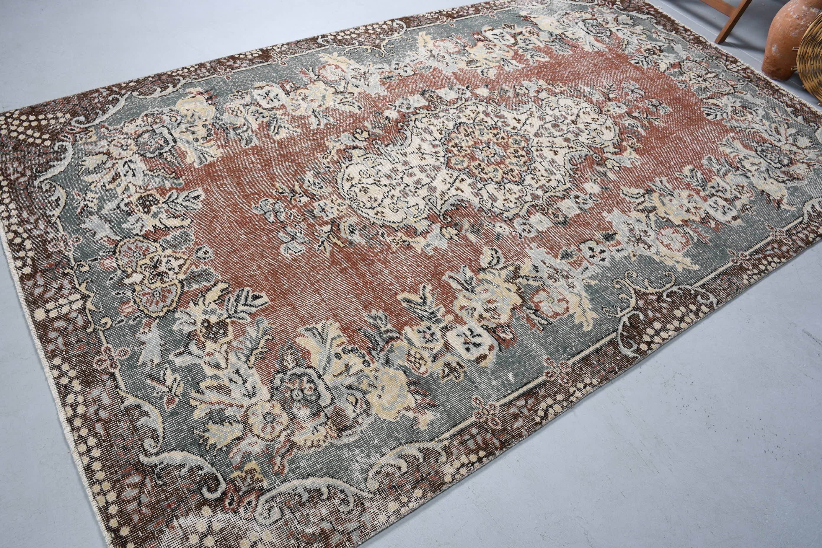 Turkish Rugs, Bedroom Rug, Dining Room Rugs, Cool Rug, Vintage Rugs, Salon Rug, 5.6x9.3 ft Large Rug, Red Kitchen Rugs, Rugs for Salon