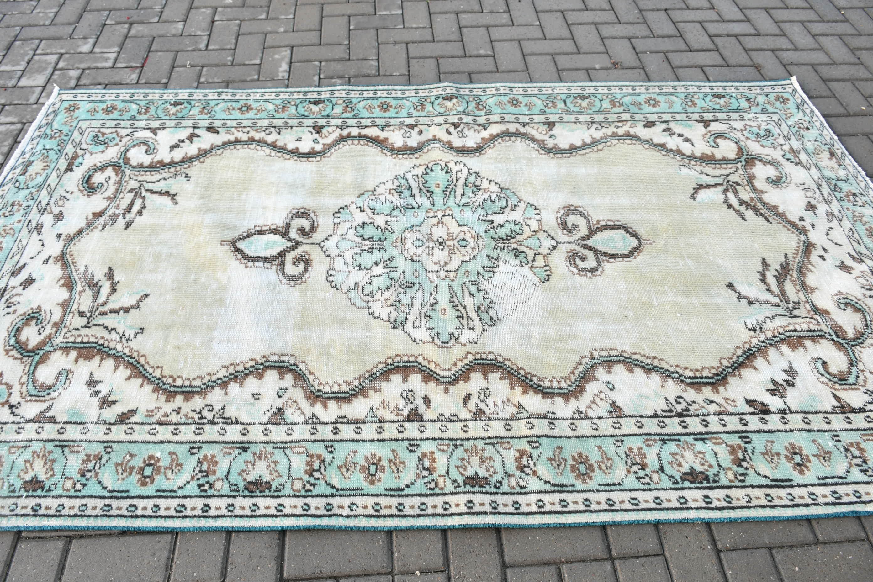 Beige Oushak Rugs, Bedroom Rugs, 4.8x8.2 ft Area Rugs, Vintage Decor Rugs, Floor Rug, Turkish Rug, Indoor Rug, Vintage Rug, Living Room Rug