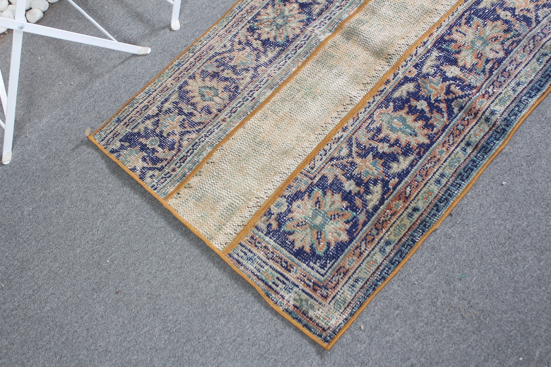 Mavi Oryantal Halı, Türk Halısı, Vintage Halı, 2.4x3.6 ft Küçük Halı, Banyo Halısı, Havalı Halılar, Sevimli Banyo Paspas Halısı, Oryantal Halı, Duvara Asılı Halı