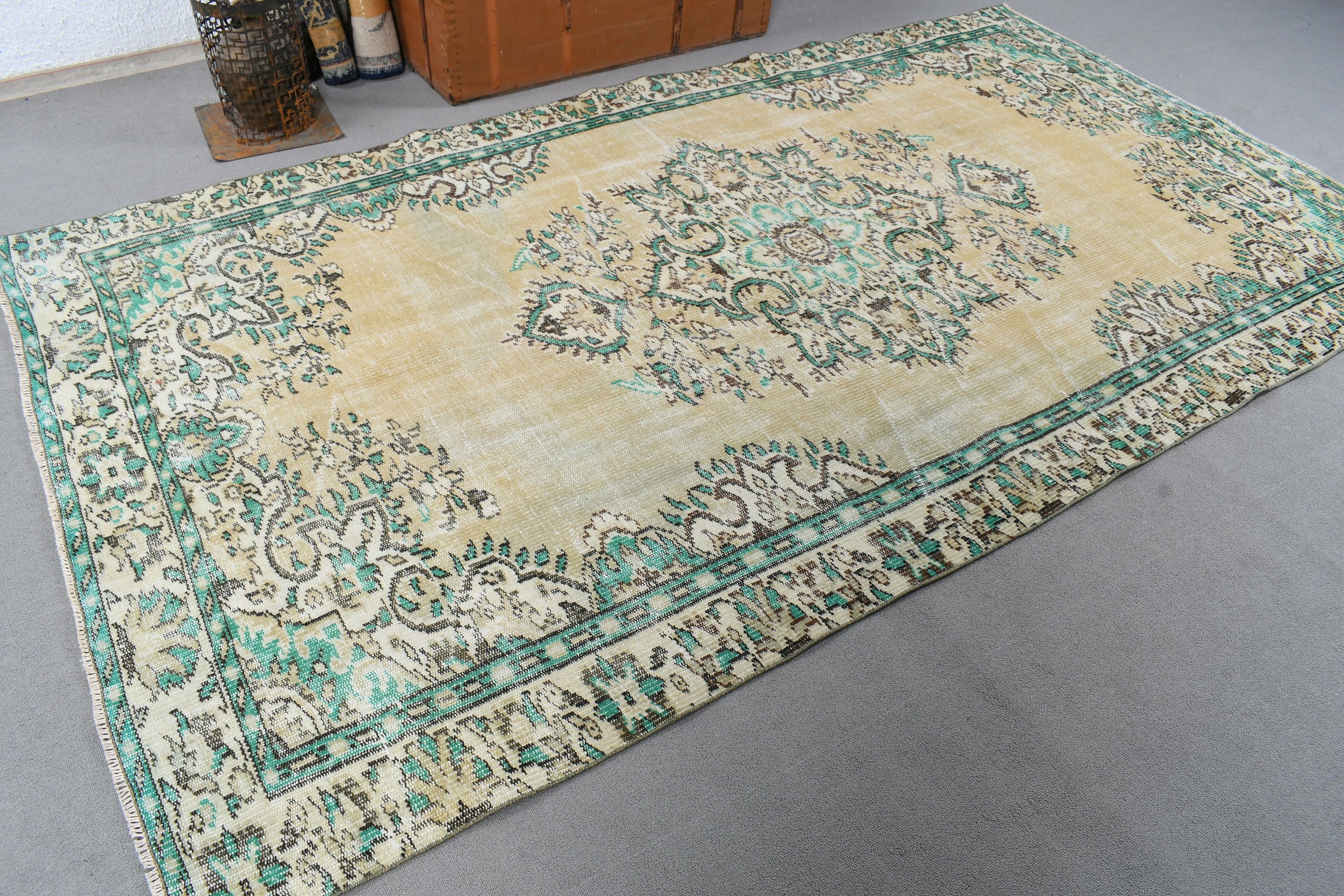 Salon Rugs, 5.2x9.5 ft Large Rugs, Cool Rugs, Boho Rug, Vintage Rug, Dining Room Rug, Turkish Rugs, Rugs for Bedroom, Beige Oriental Rug