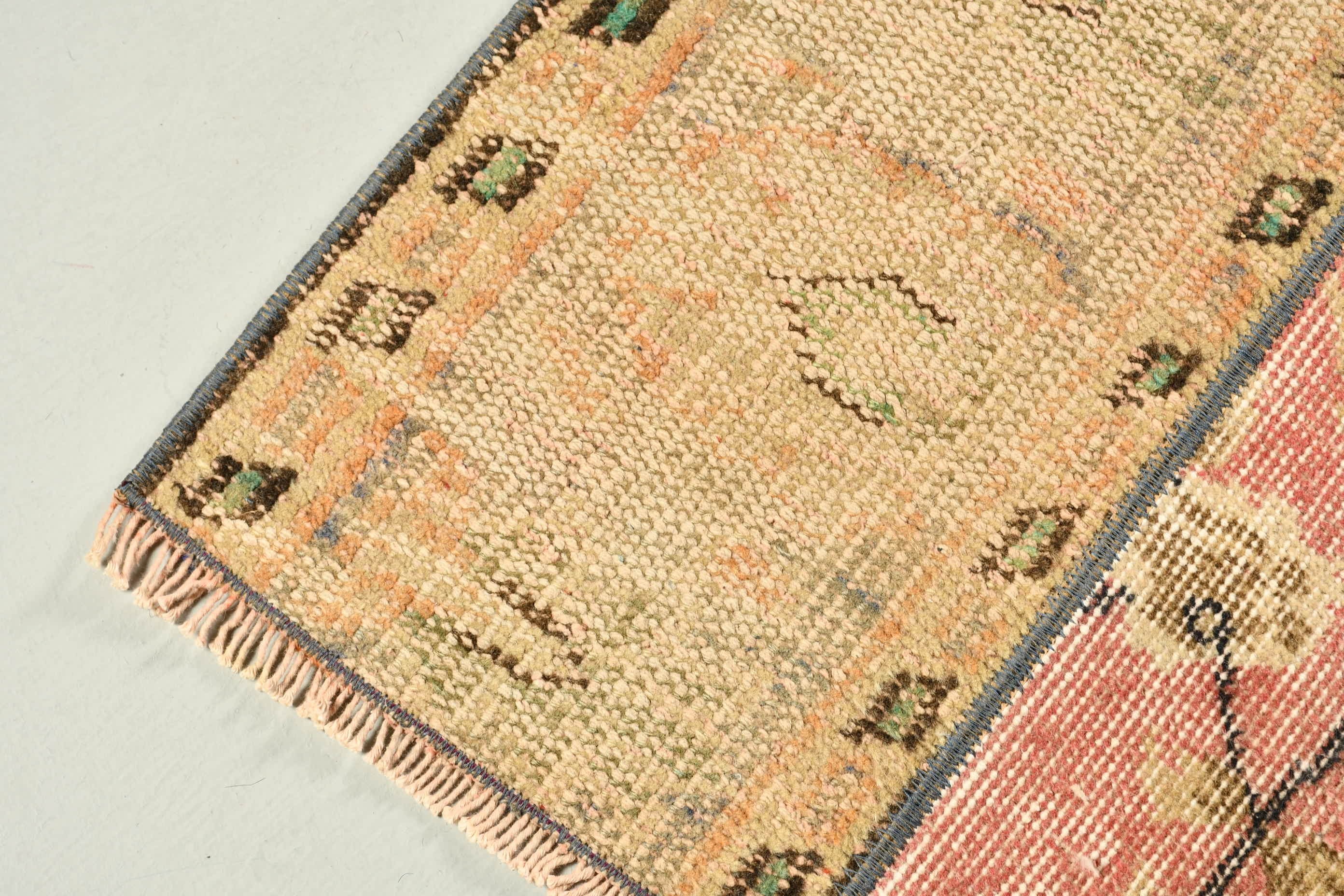 Moroccan Rug, Turkish Rug, Pastel Rug, Bedroom Rug, Red Home Decor Rug, 2.7x5.2 ft Small Rug, Kitchen Rug, Vintage Rug