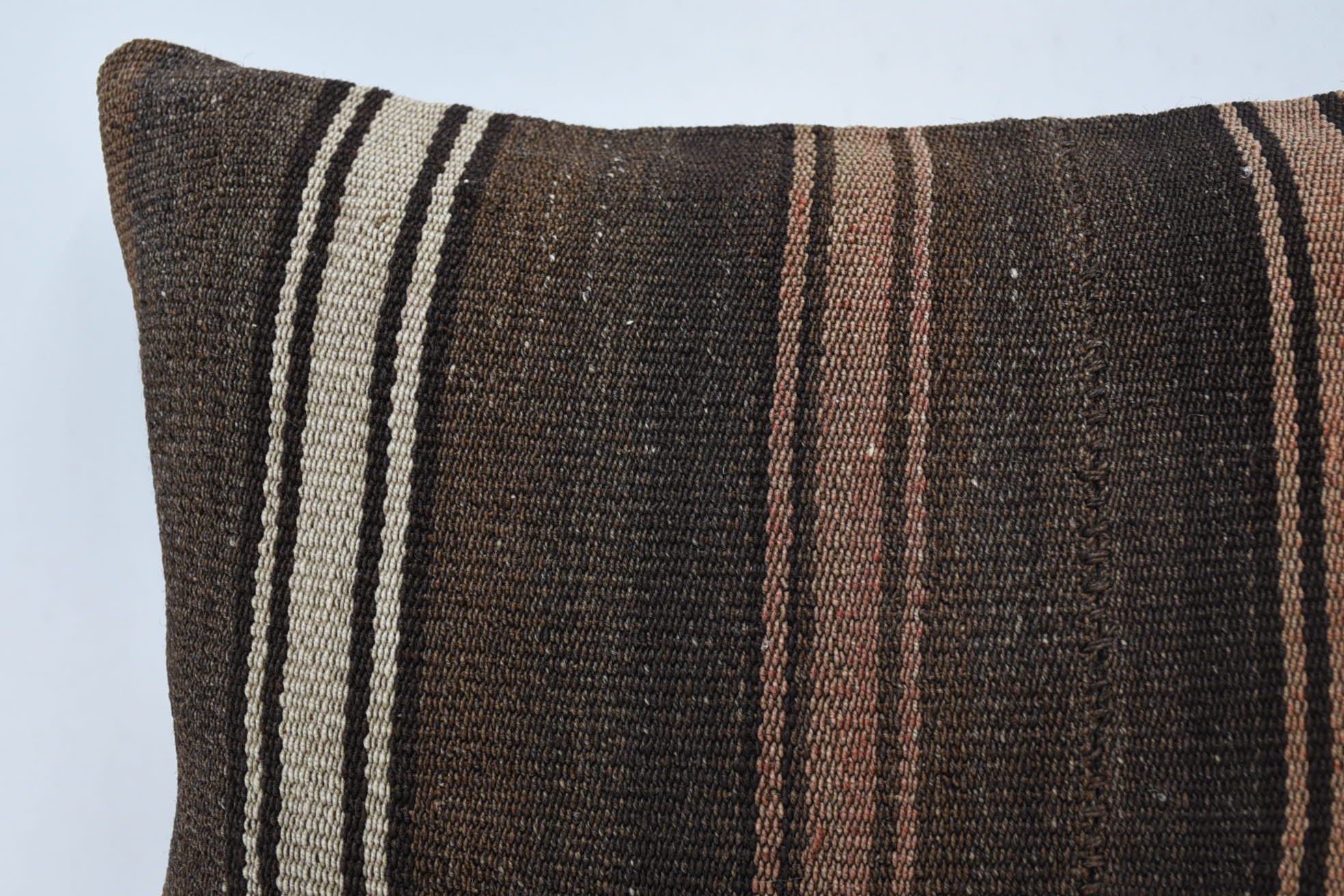 Farmhouse Pillow Sham, Decorative Pillow Case, Kilim Pillow Cover, Boho Pillow, 16"x24" Brown Pillow Cover, Home Decor Pillow