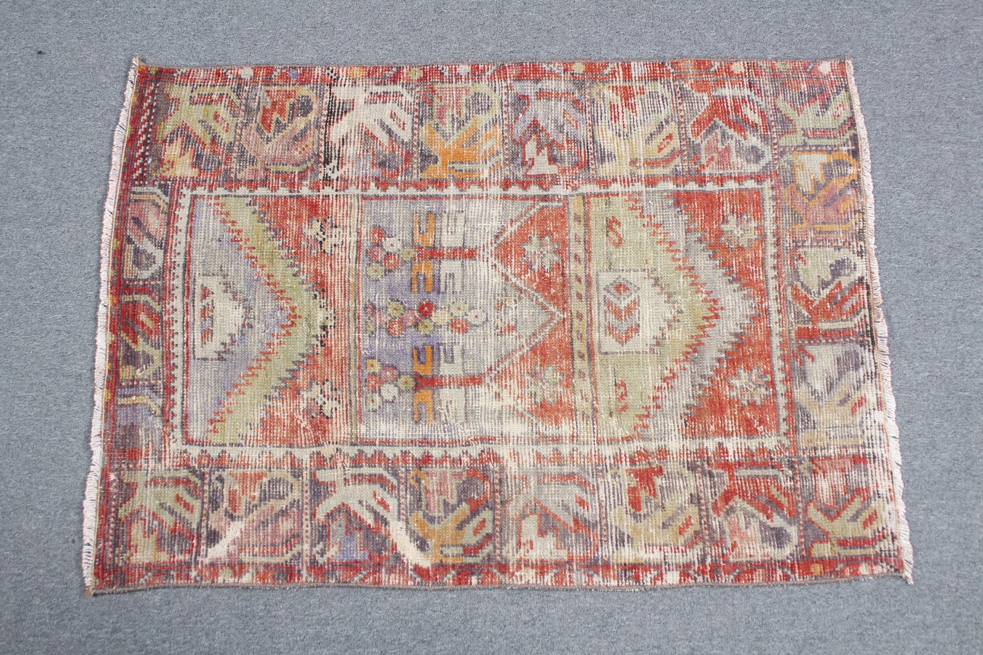 Rugs for Car Mat, Kitchen Rug, Antique Rug, Nursery Rugs, Vintage Rug, Red Moroccan Rug, Turkish Rug, 2.7x3.9 ft Small Rugs