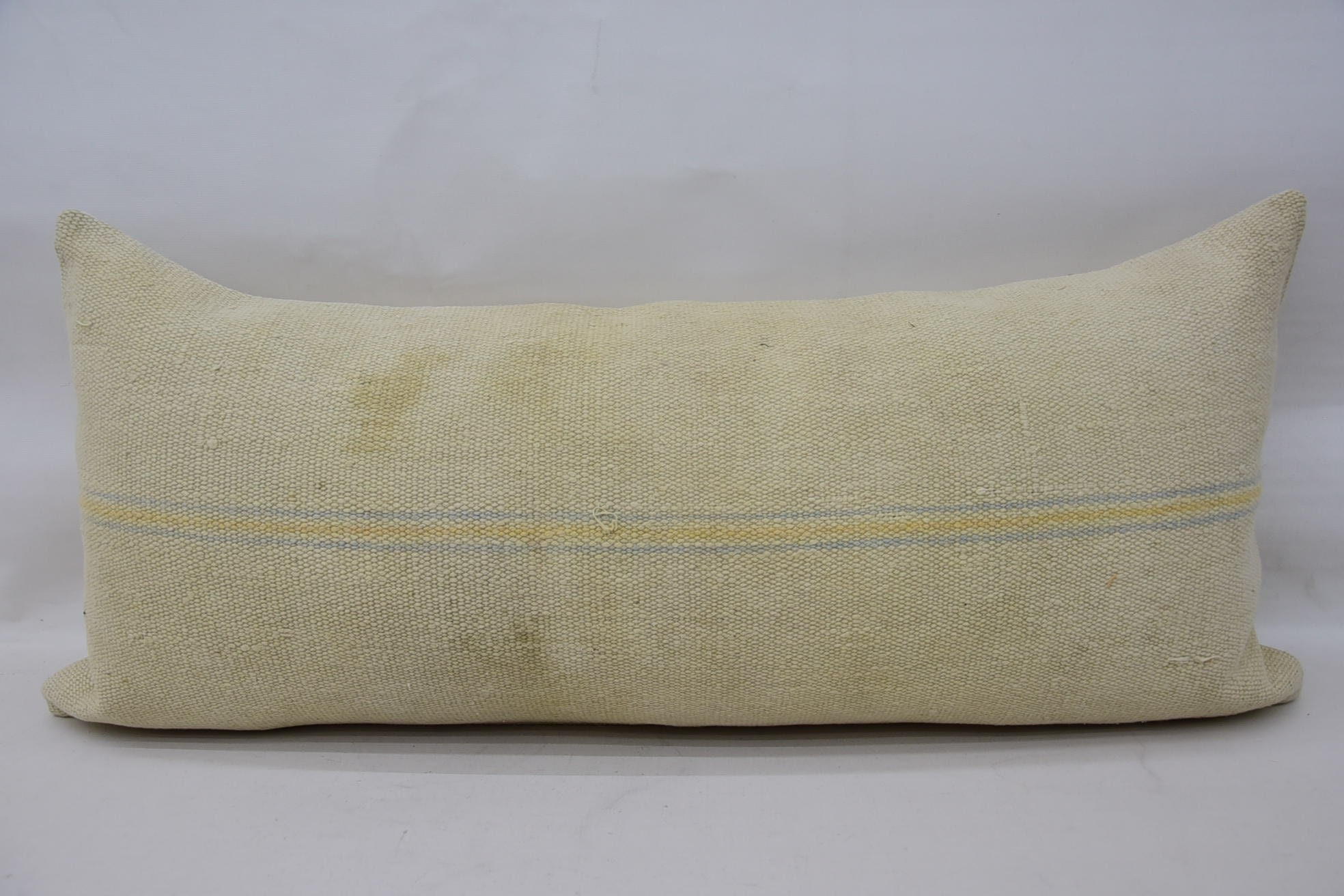 Interior Designer Pillow, Antique Pillows, Handmade Pillow Case, Turkish Kilim Pillow, 16"x36" Beige Cushion, Couch Pillow Sham
