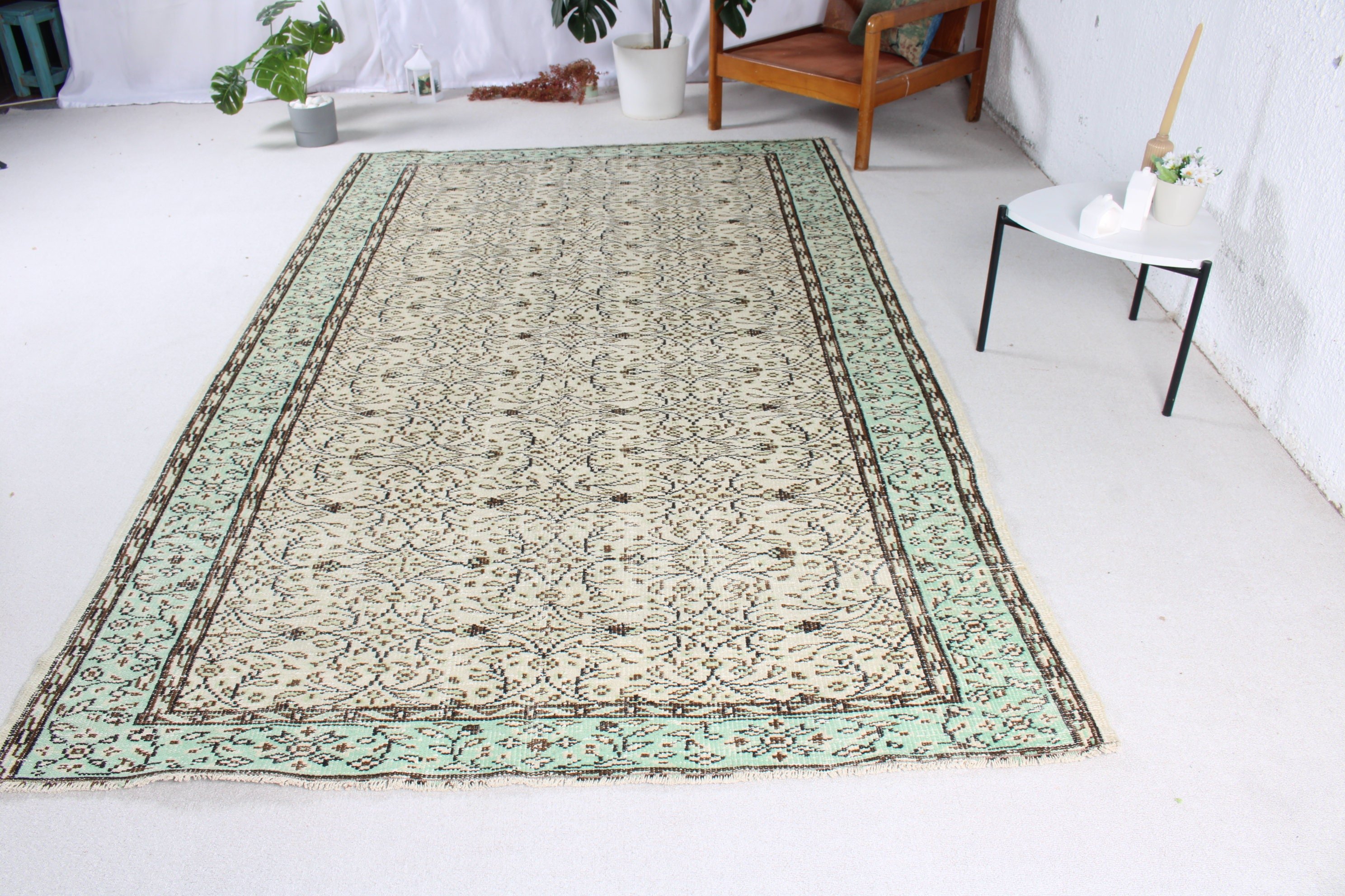 Vintage Rug, Turkish Rugs, Statement Rug, Large Boho Rugs, Brown Geometric Rug, Bedroom Rug, 5.5x9 ft Large Rugs, Luxury Rugs