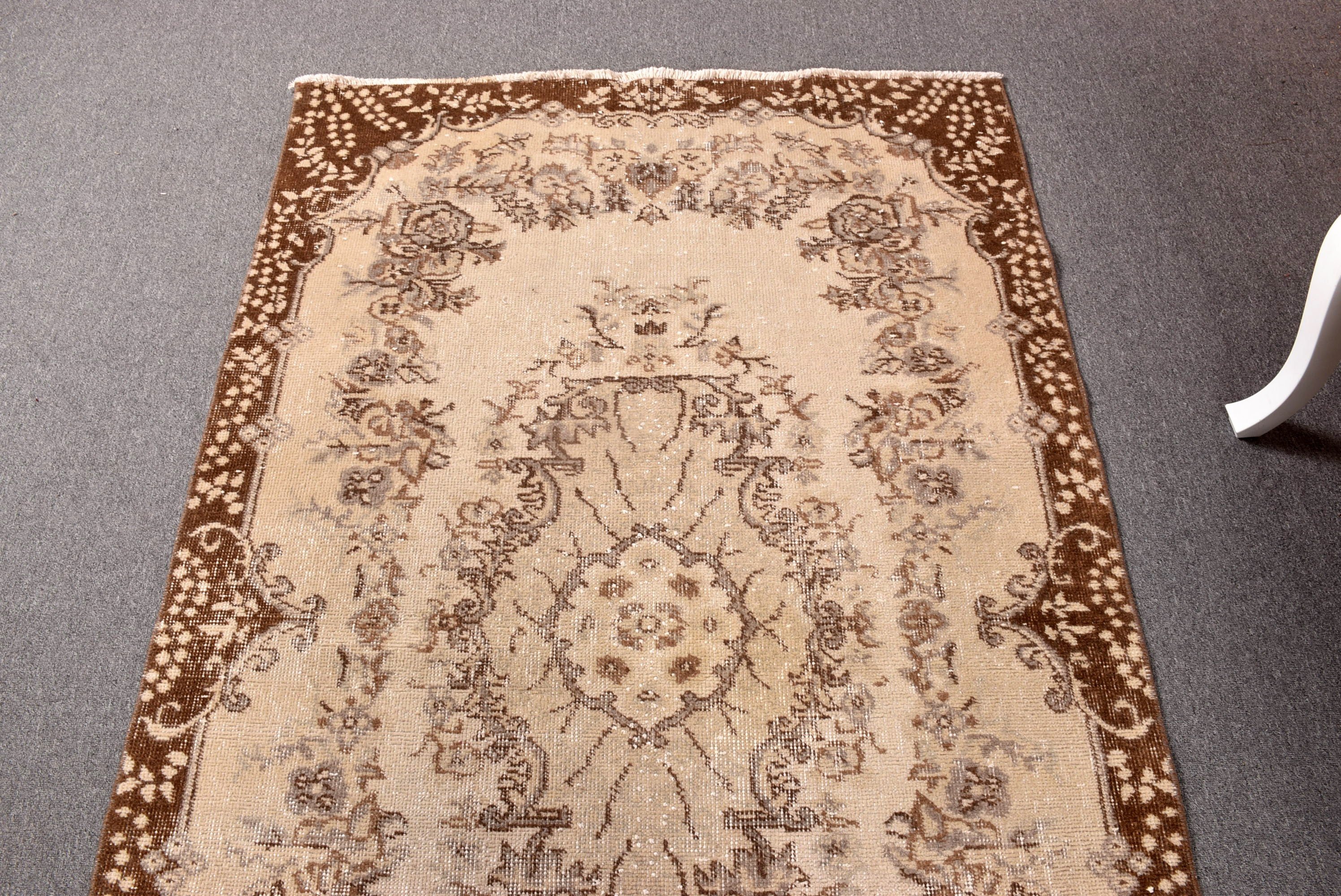 Beige  3.8x6.1 ft Accent Rugs, Boho Rug, Nursery Rugs, Rugs for Kitchen, Bedroom Rug, Vintage Rugs, Turkish Rug, Kitchen Rug