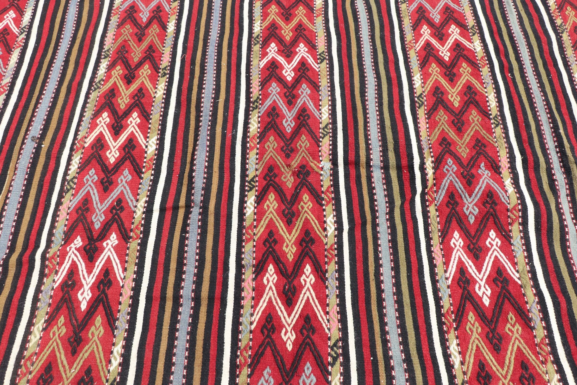 Kırmızı Soğuk Halı, Yemek Odası Halıları, Salon Halısı, Türk Halıları, 5.1x9.2 ft Büyük Halı, Kilim, Ev Dekor Halısı, Vintage Halı, Sevimli Halı, Oryantal Halı